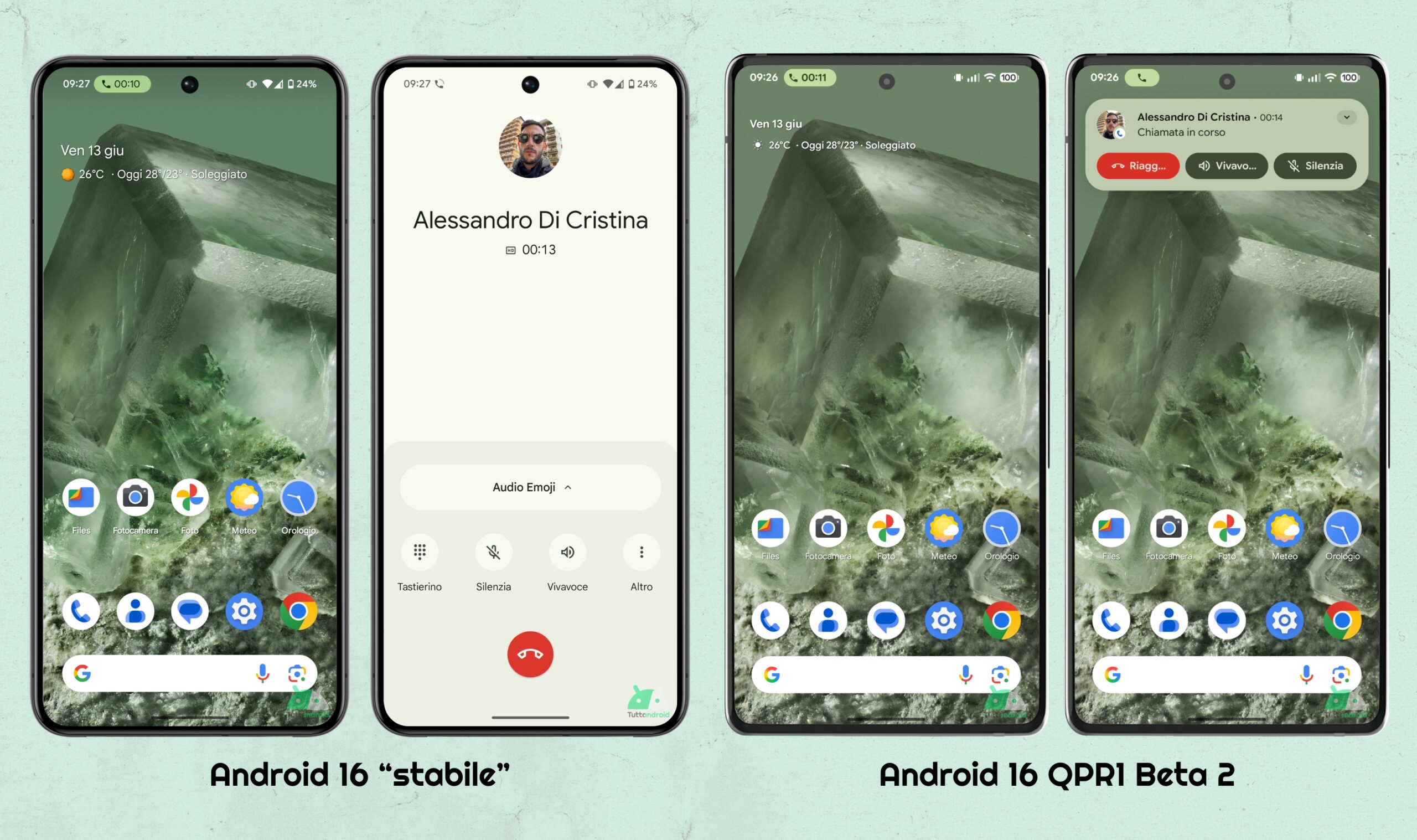 Android 16 QPR1 - Beta 2 - Comportamento chip chiamata