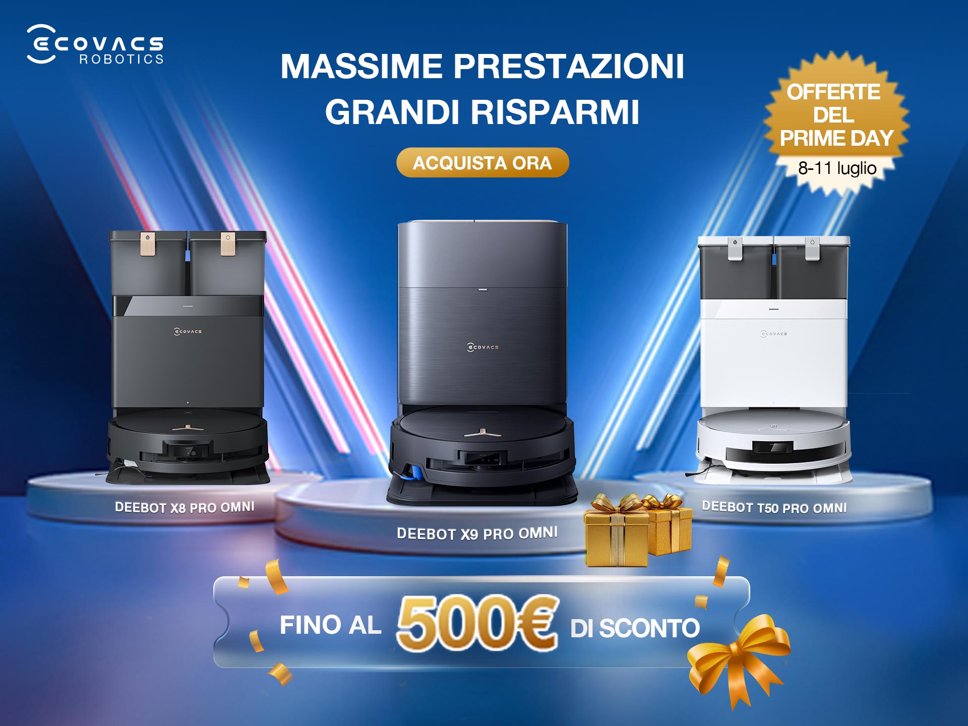 ECOVACS rende le pulizie di casa più convenienti: sconti fino a 500 euro per il Prime Day 2025 ECOVACS rende le pulizie di casa più convenienti: sconti fino a 500 euro per il Prime Day 2025