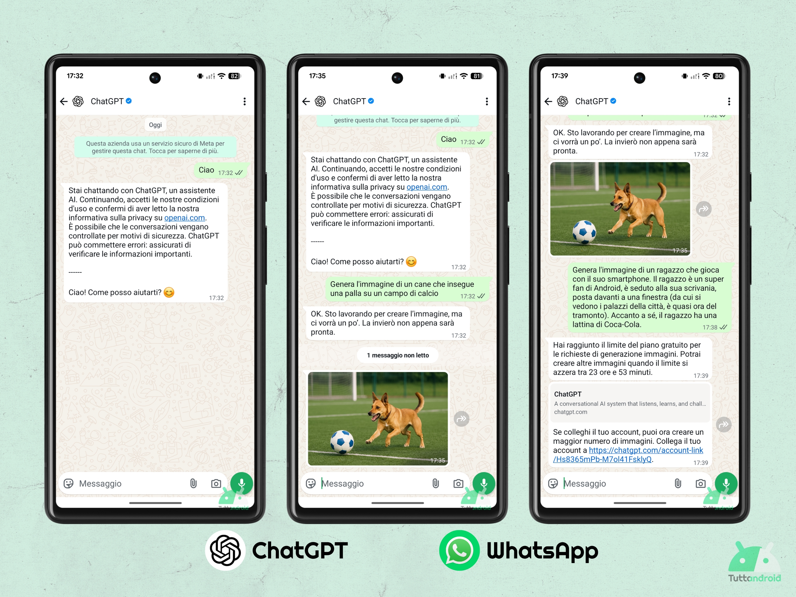 Generazione immagini ChatGPT su WhatsApp