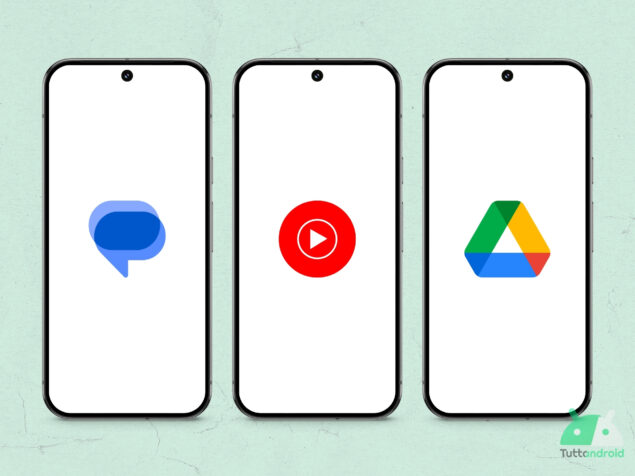 Google Messaggi - YouTube Music - Google Drive