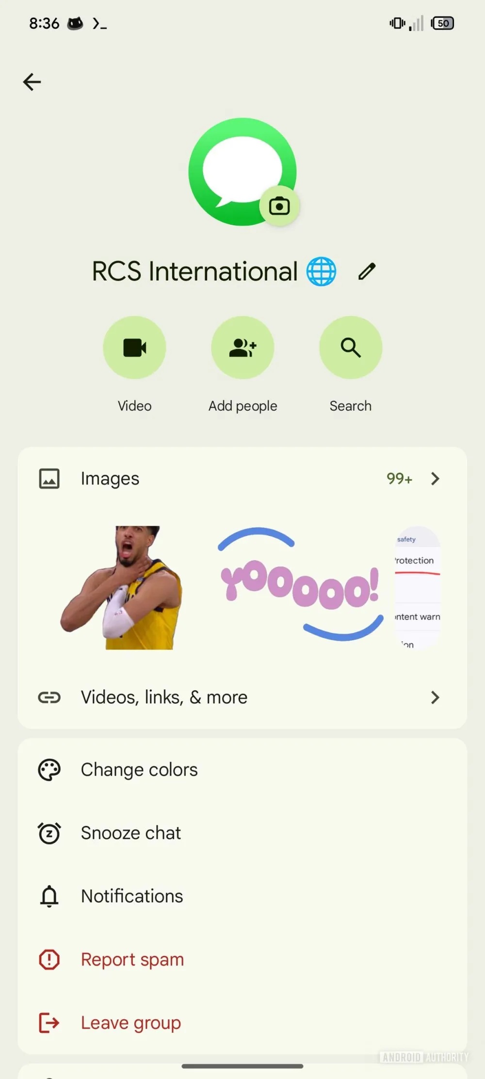 Google Messaggi dettagli chat