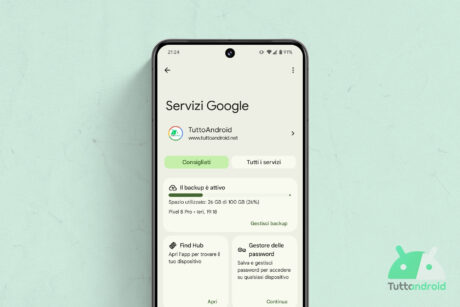 Google Play Services - Servizi Google - visual Hero con Find Hub