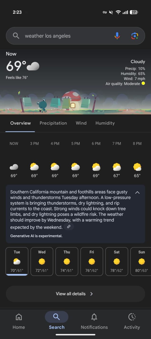 ricerca google riepiloghi meteo ia
