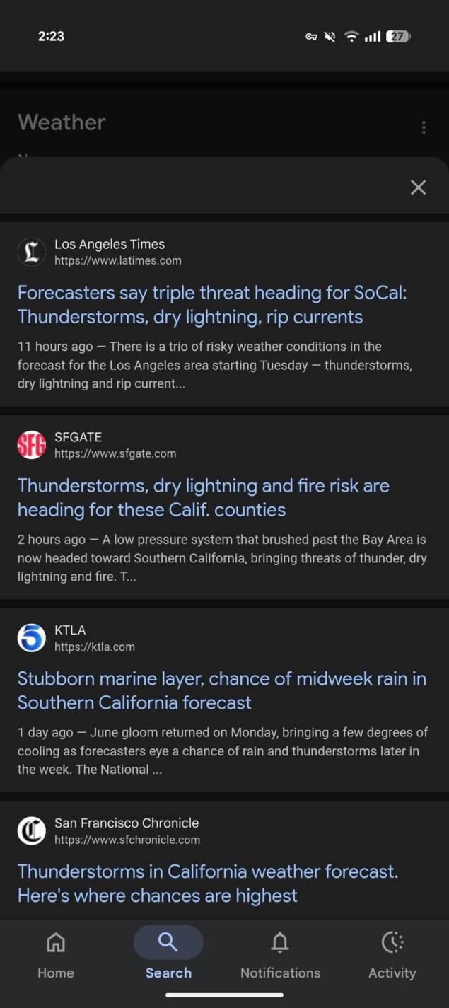 ricerca google riepiloghi meteo ia