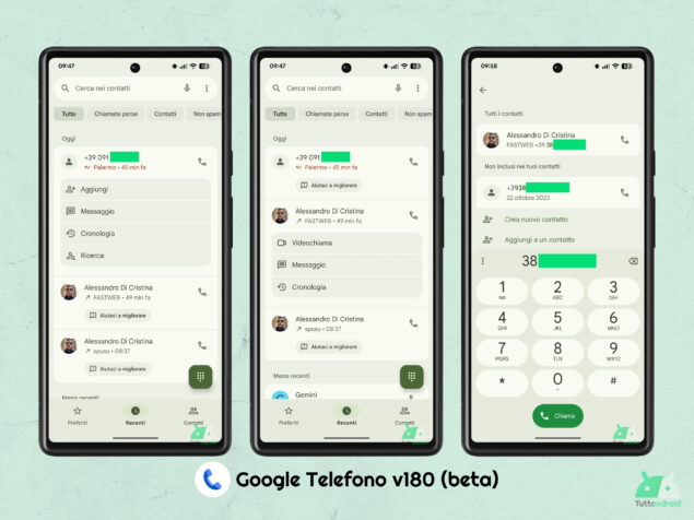 Google Telefono v180 publicbeta - UI M3E - Generale