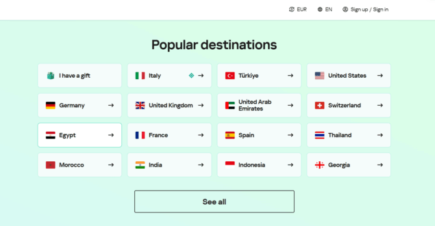 Kaspersky eSIM Store