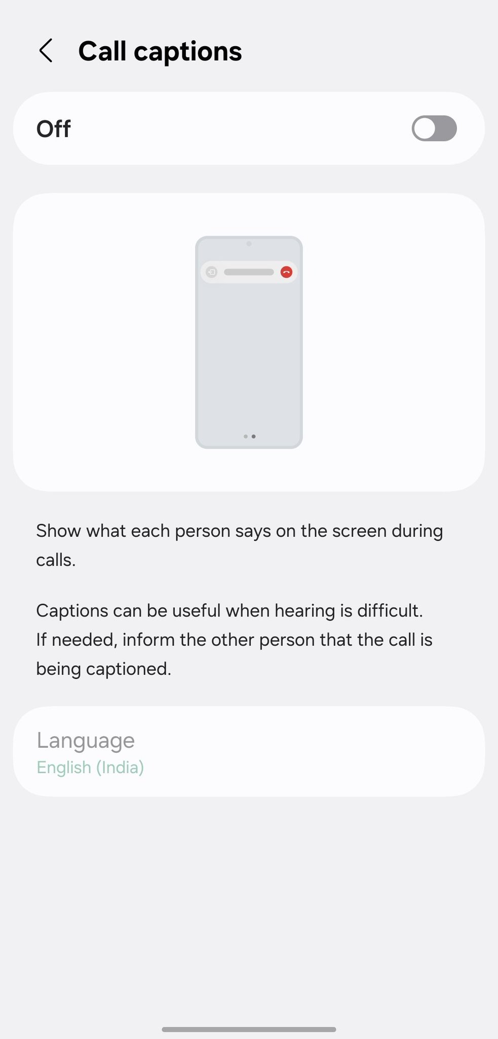 Samsung Call Captions
