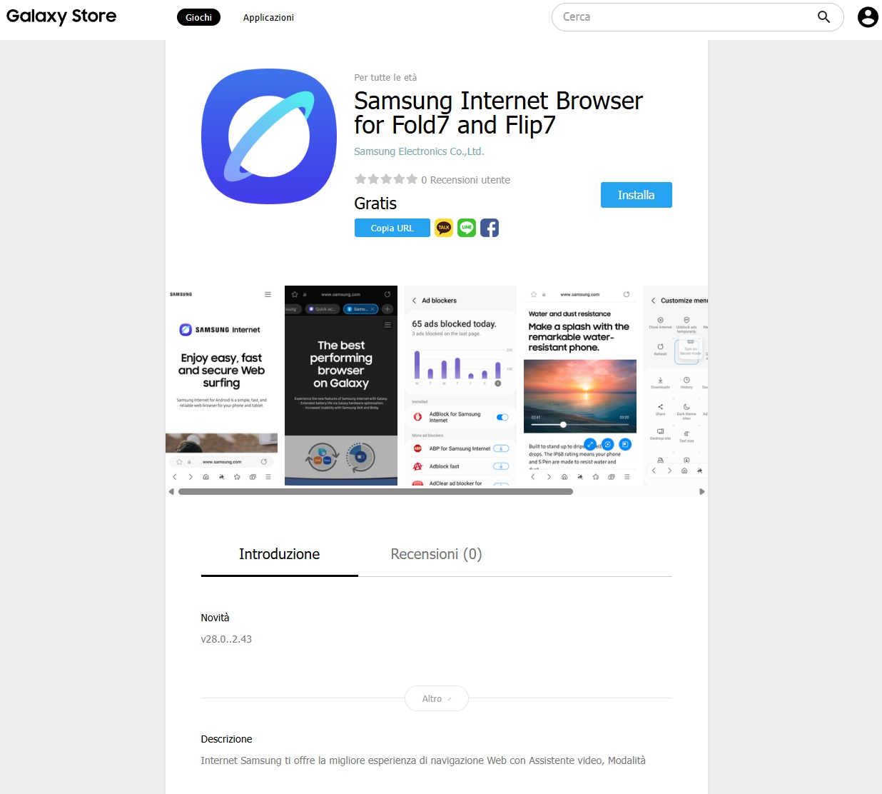 Samsung Internet Browser for Fold7 and Flip7 v28.0.2.43