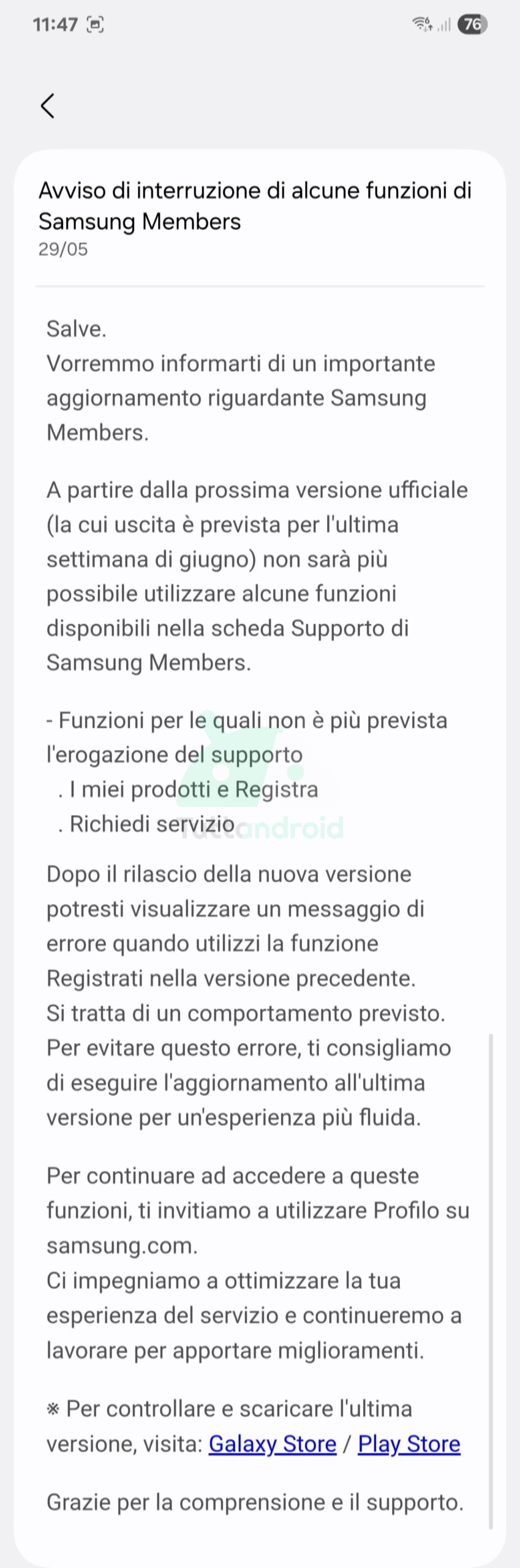 novità app Samsung Members
