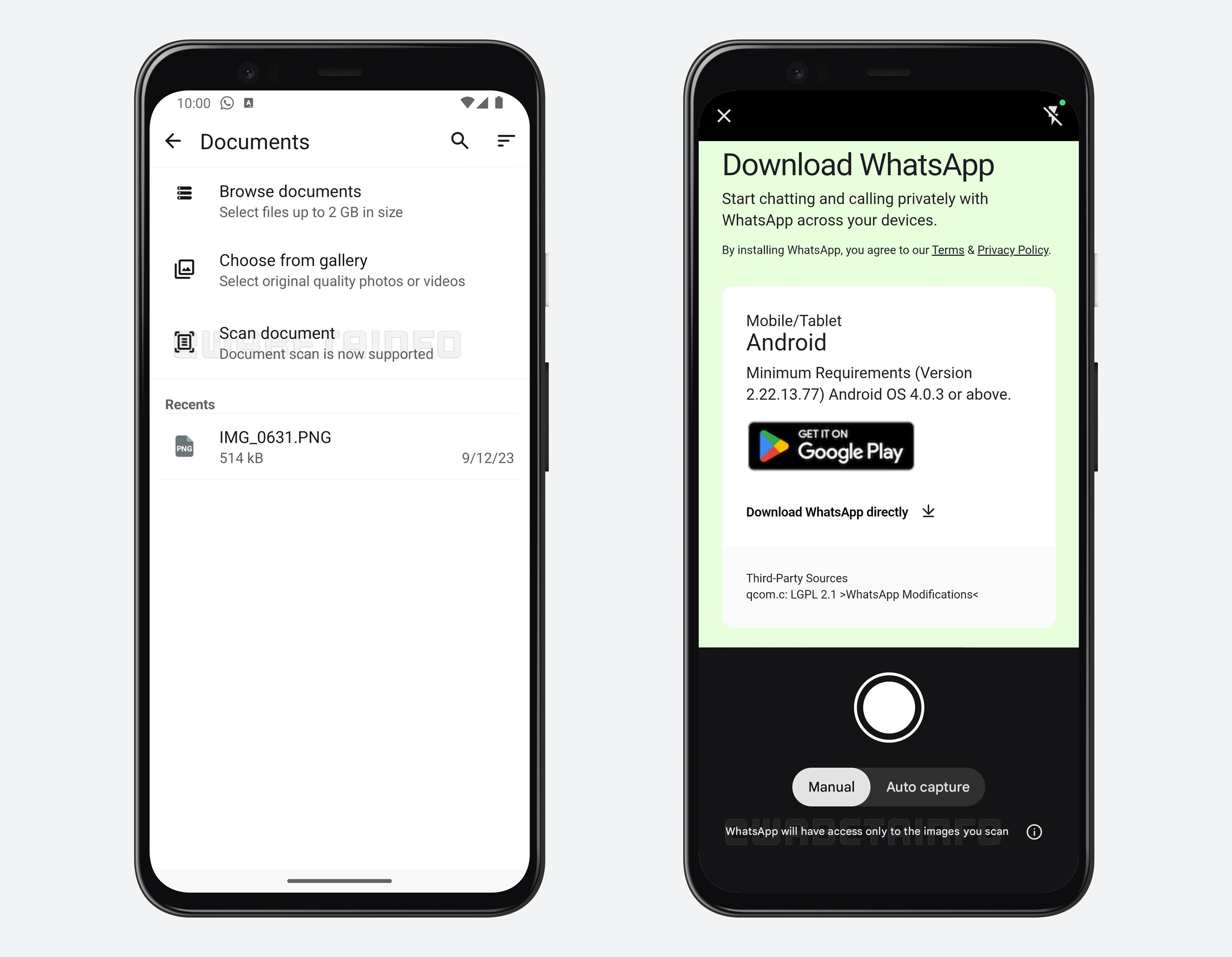 WhatsApp Beta v2.25.18.29 - funzione scanner documenti
