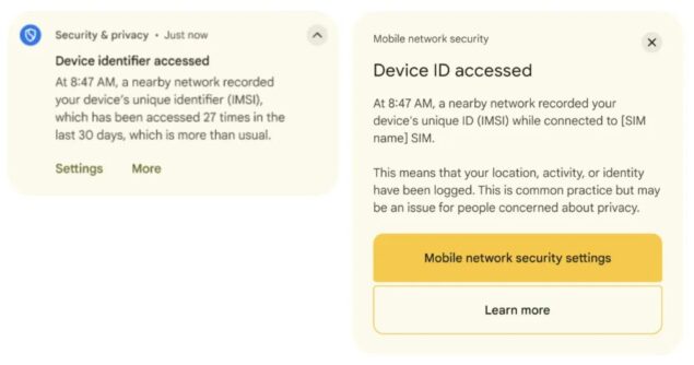 google sicurezza rete notifiche