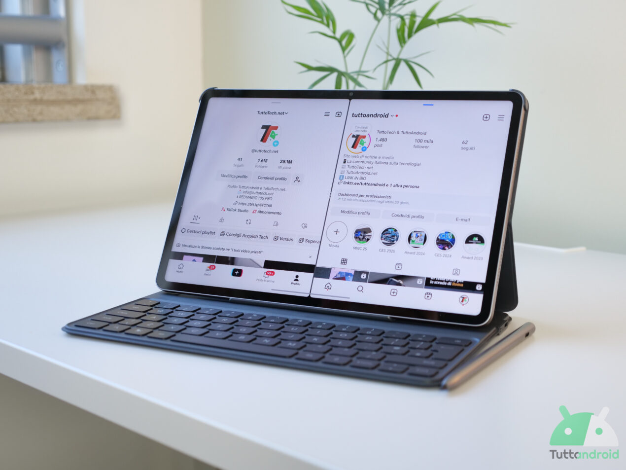 Custodia Con Tastiera Per Honor Pad 9 Tablet 12,1 Pollici - Tastiera Wireless Rimovibile QWERTY - Blu - Con Supporto E Custodia In PU