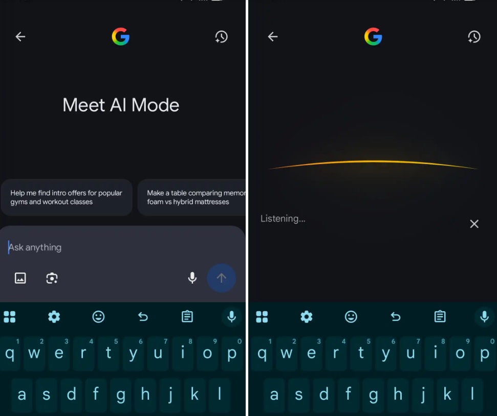 indicatore ricerca ai mode google