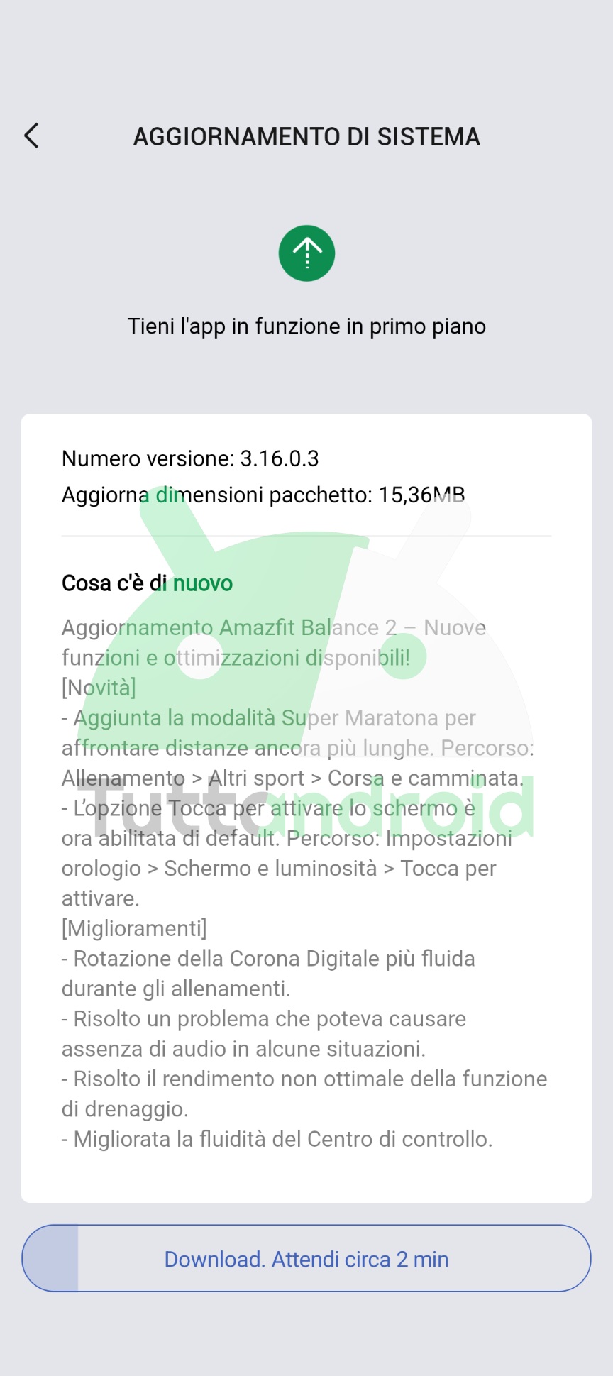 Amazfit Balance 2 - Aggiornamento v3.6.10.3