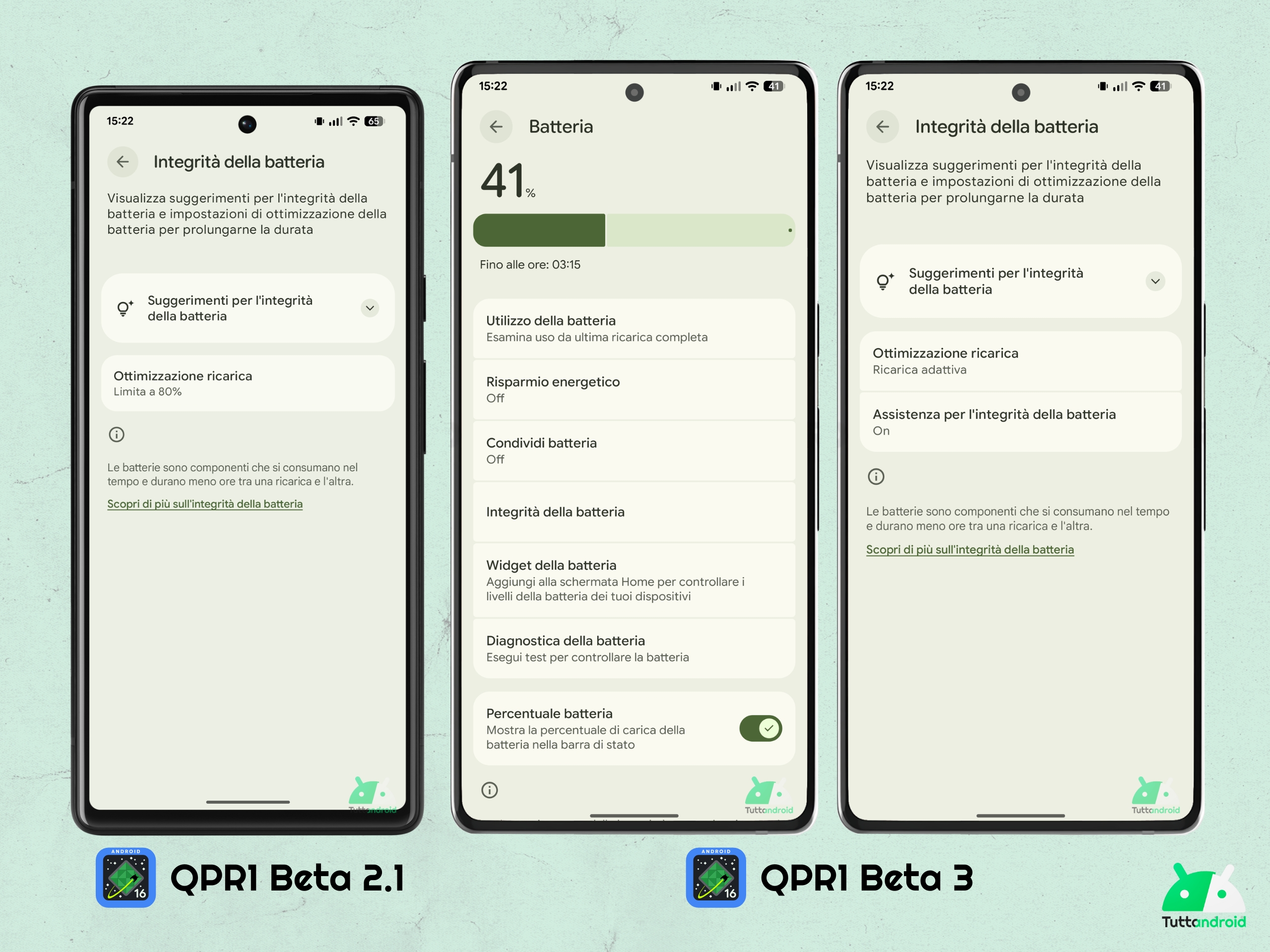 Android 16 QPR1 - Beta 3 - Impostazioni - Assistenza integrità batteria