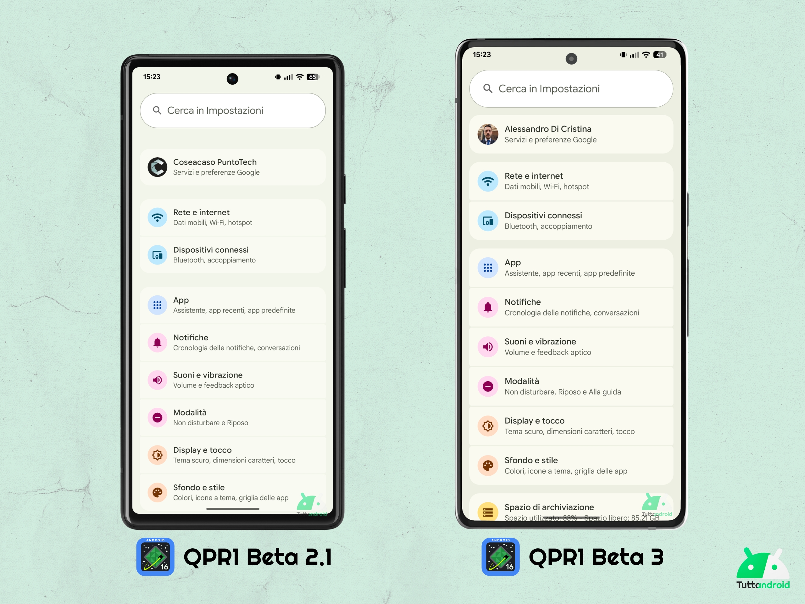 Android 16 QPR1 - Beta 3 - Impostazioni di sistema
