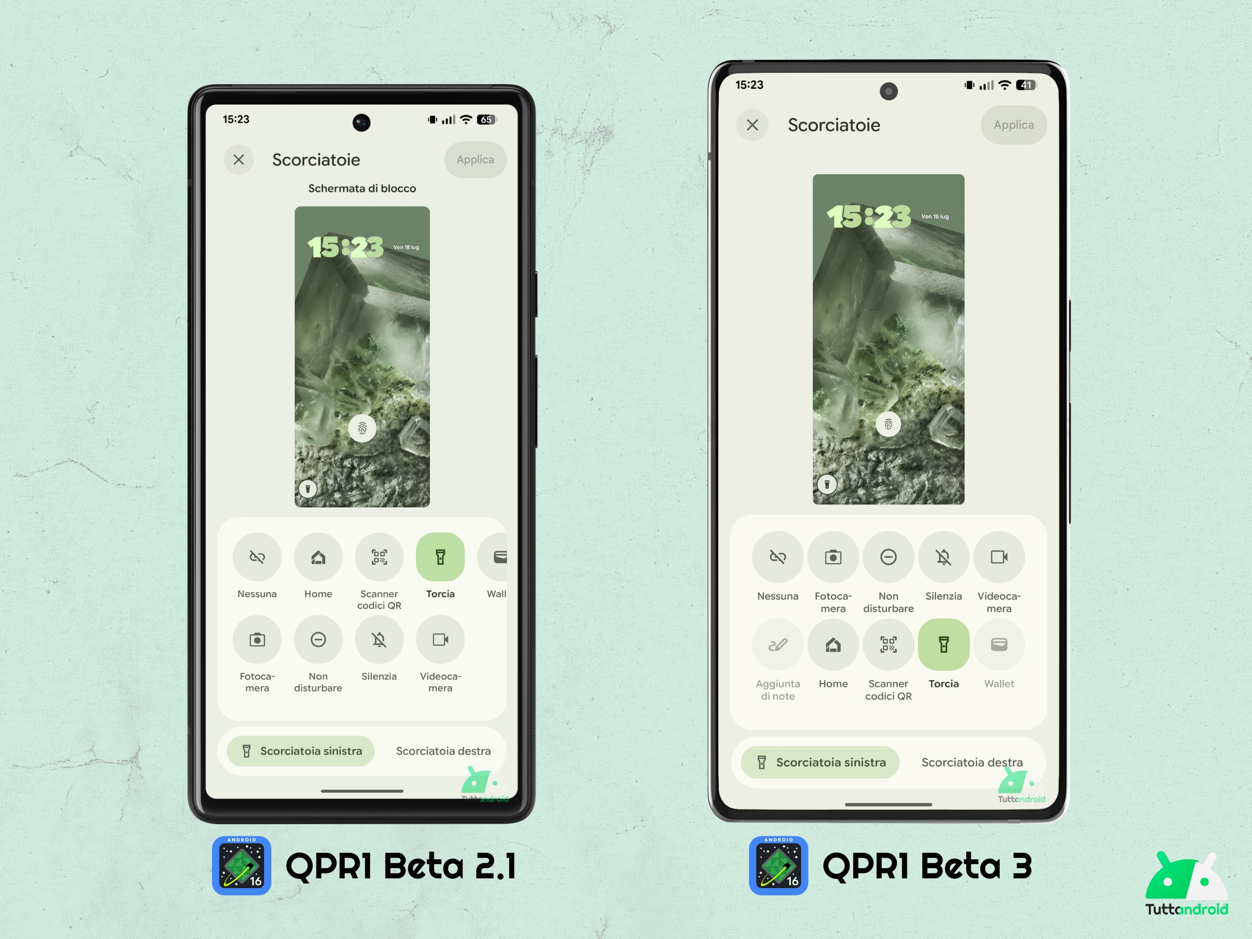 Android 16 QPR1 - Beta 3 - Sfondo e stile - Scorciatoie