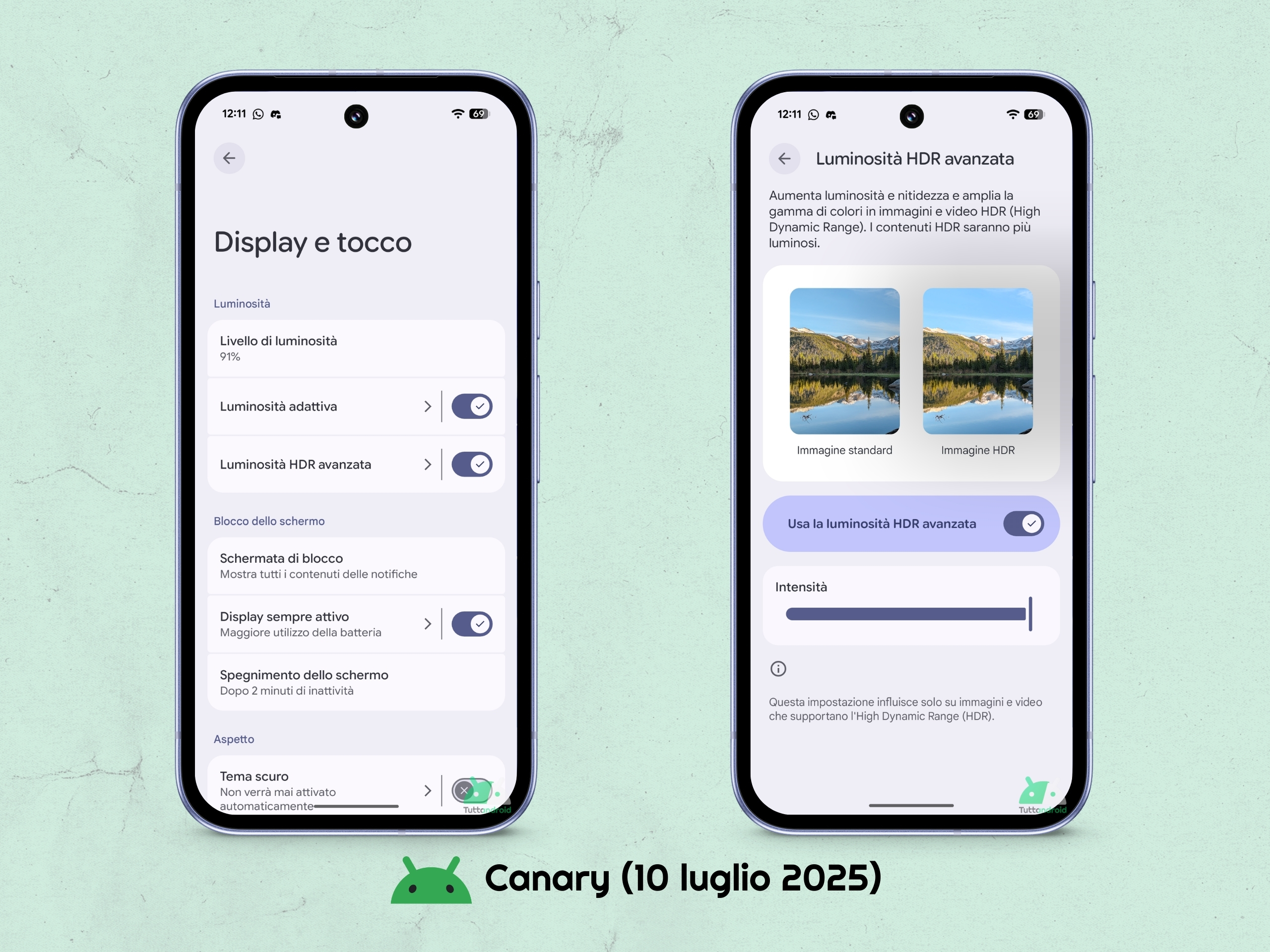 Android CANARY 20250710 - Impostazioni - Display e tocco - HDR