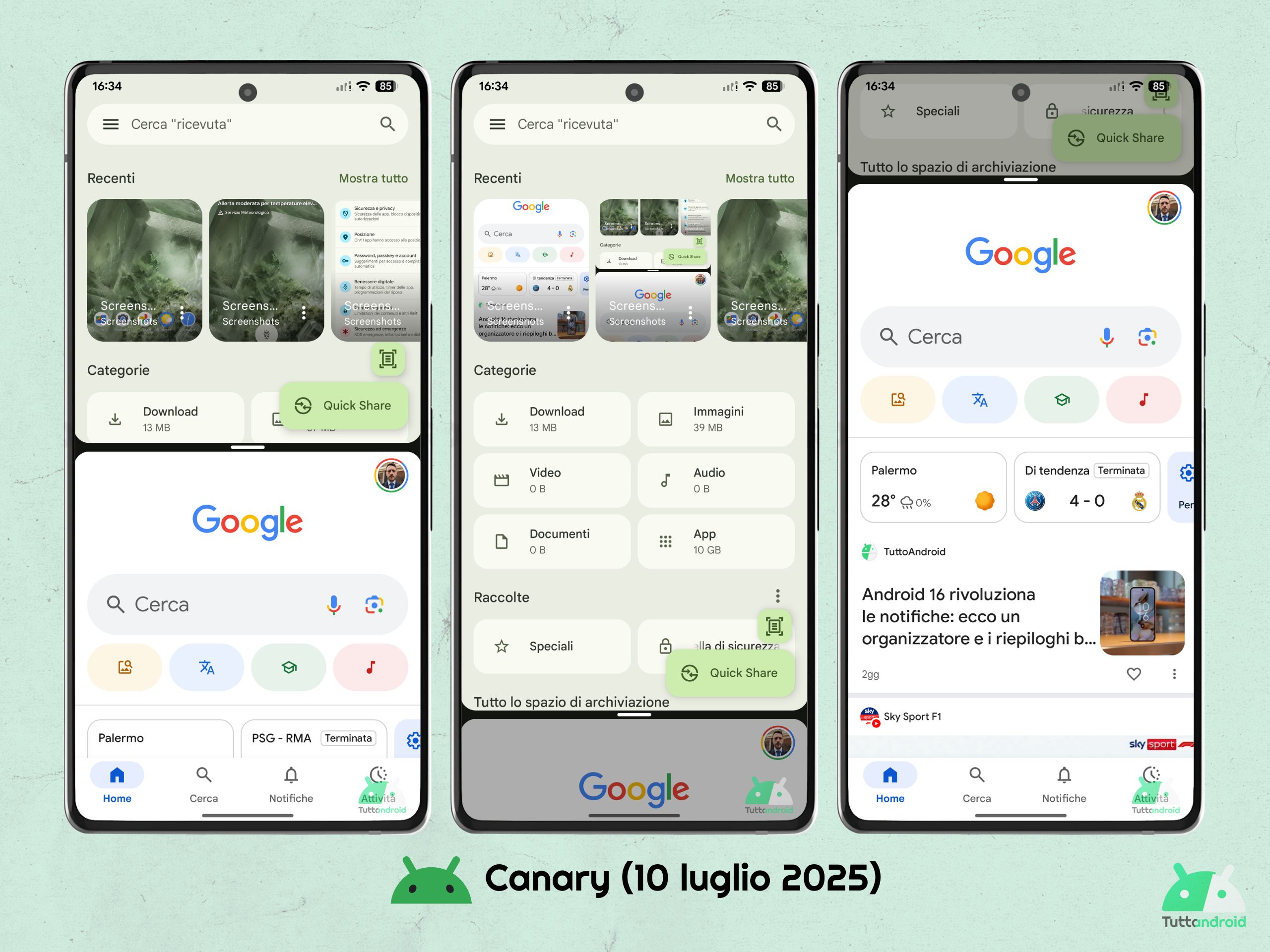 Android CANARY 20250710 - Multitasking 50-50 90-10 10-90