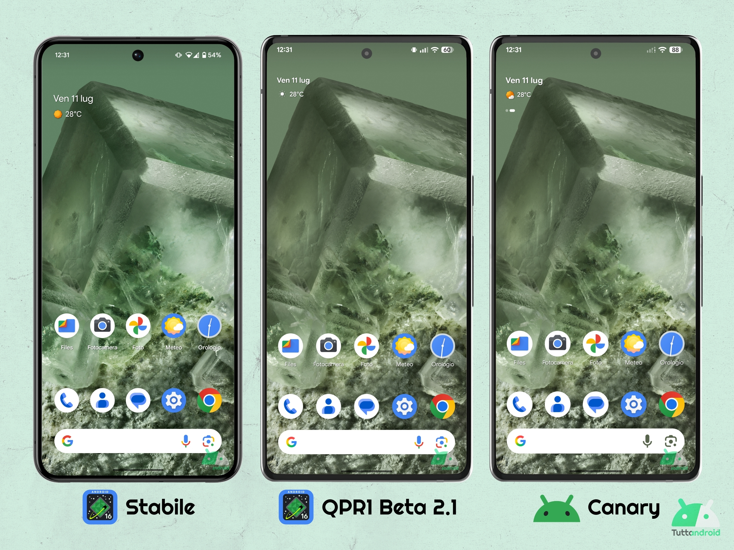 Android CANARY 20250710 - icona meteo riepilogo home