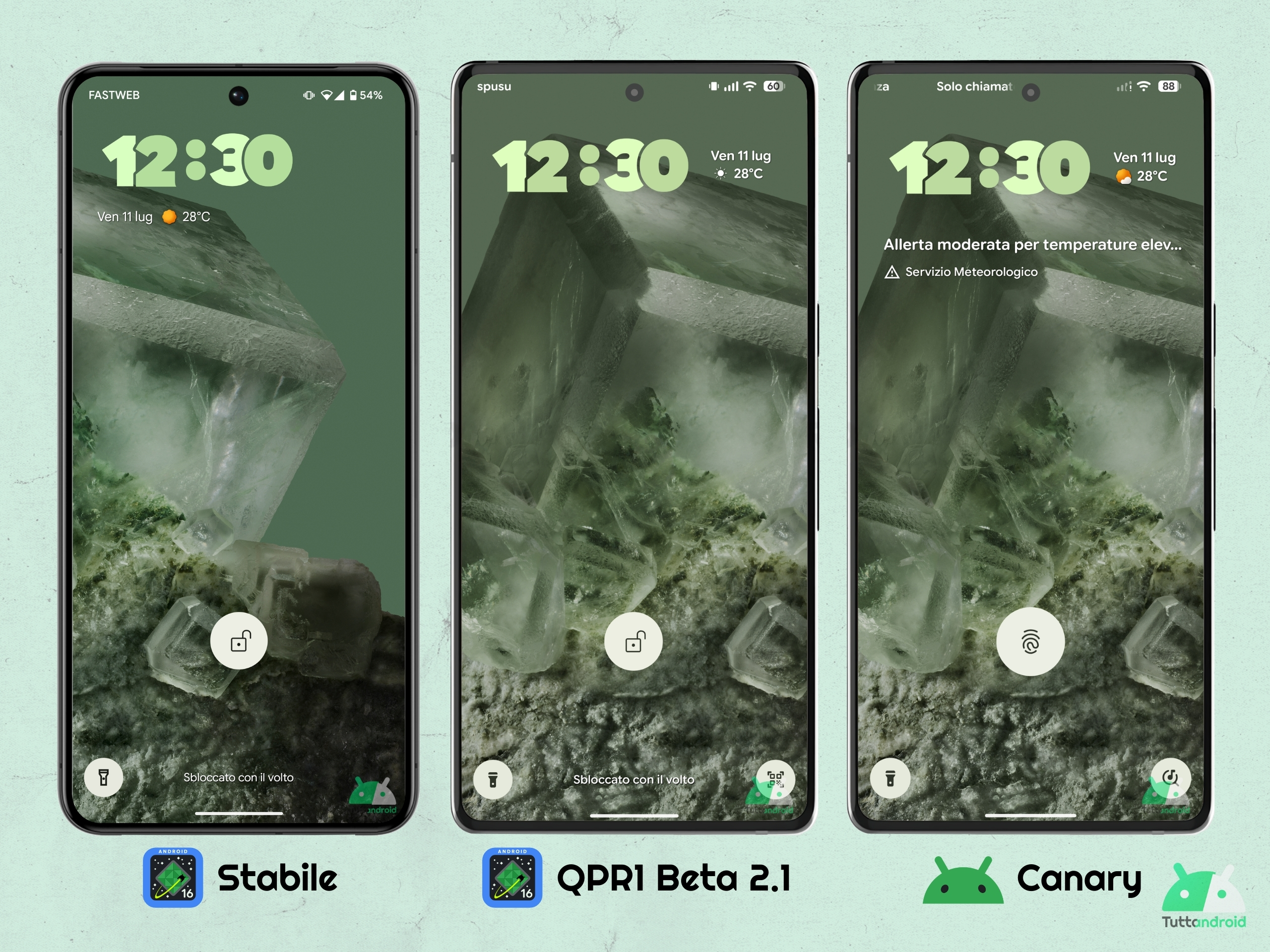 Android CANARY 20250710 - icona meteo riepilogo schermata di blocco