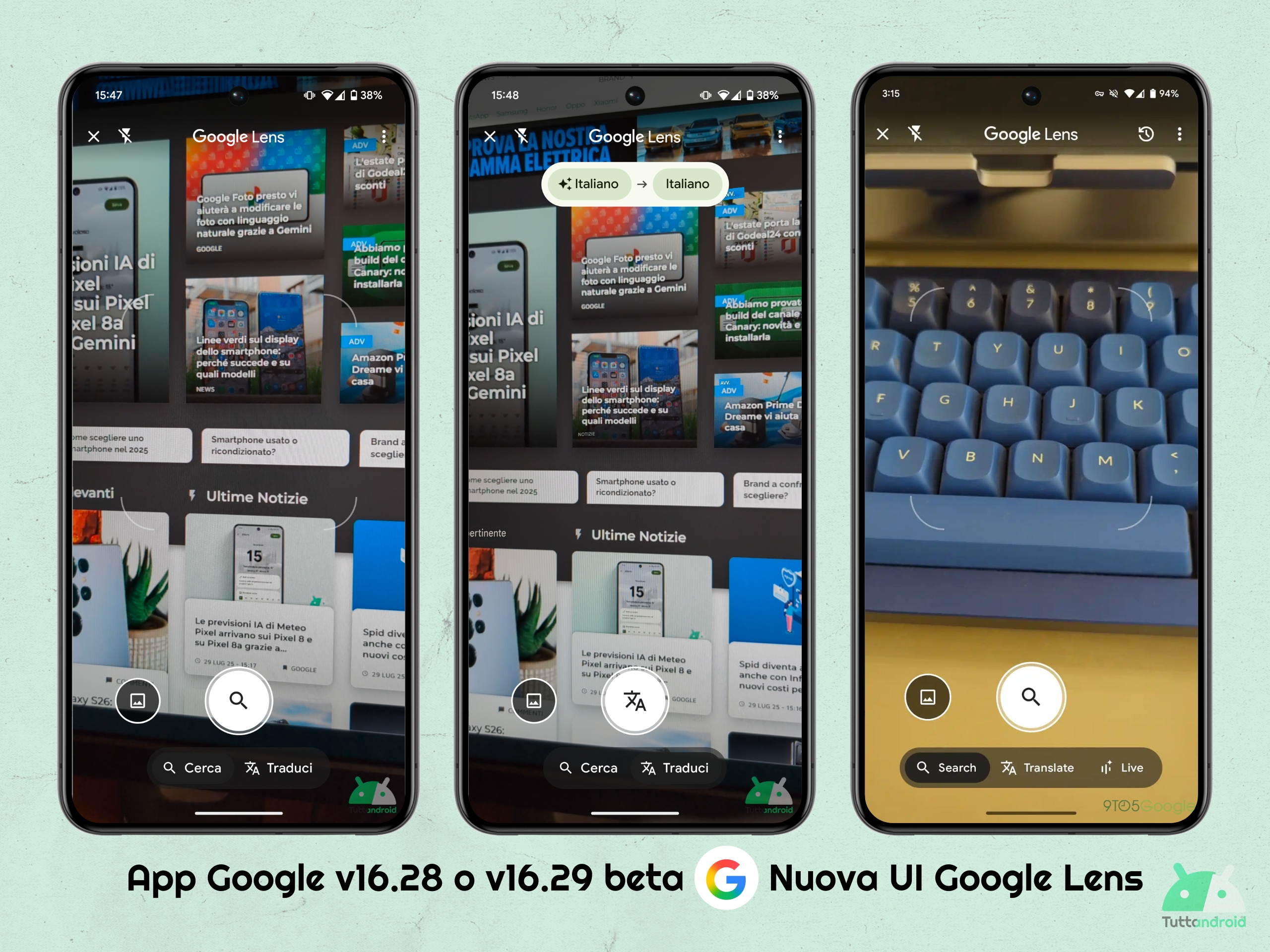 App Google v16.29 beta - Nuova UI Google Lens