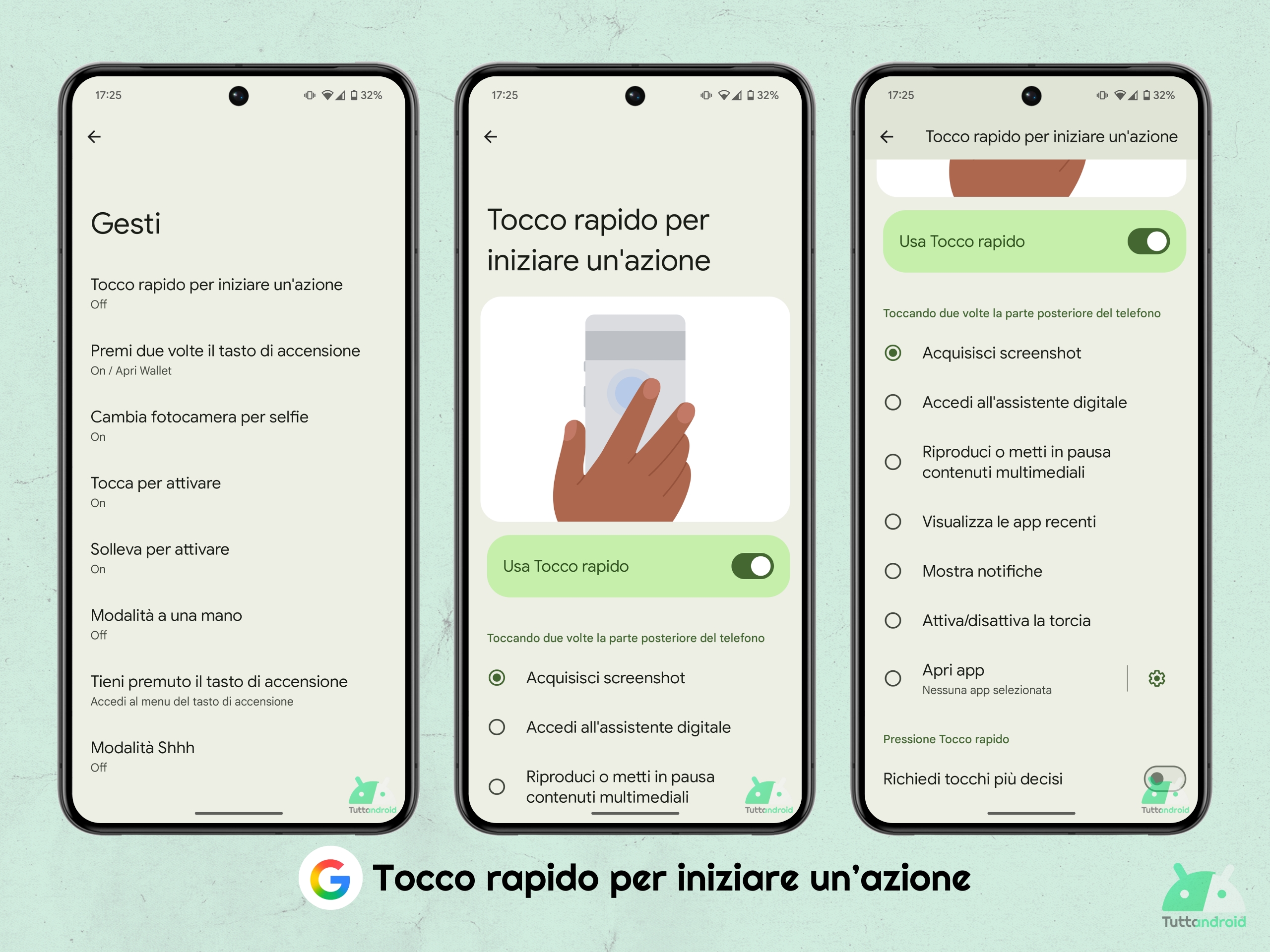 Cinque funzioni utili dei Google Pixel - 02 Gesti - tocco rapido