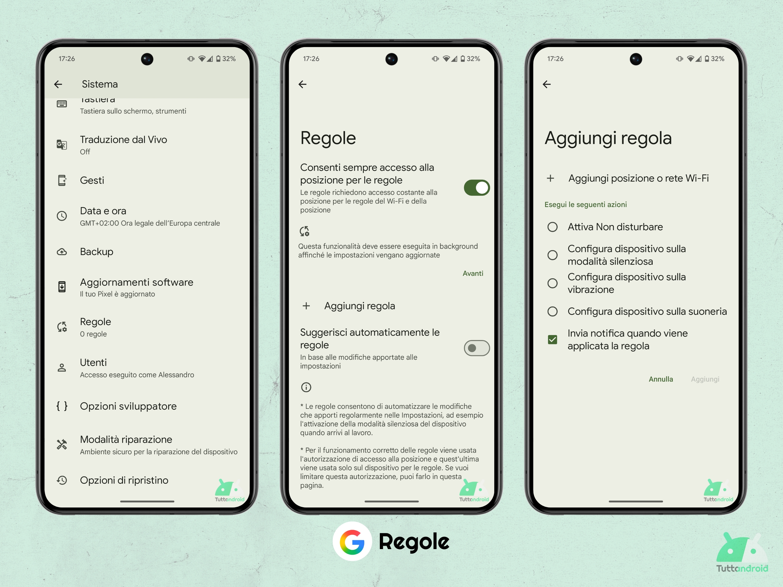 Cinque funzioni utili dei Google Pixel - 03 Regole