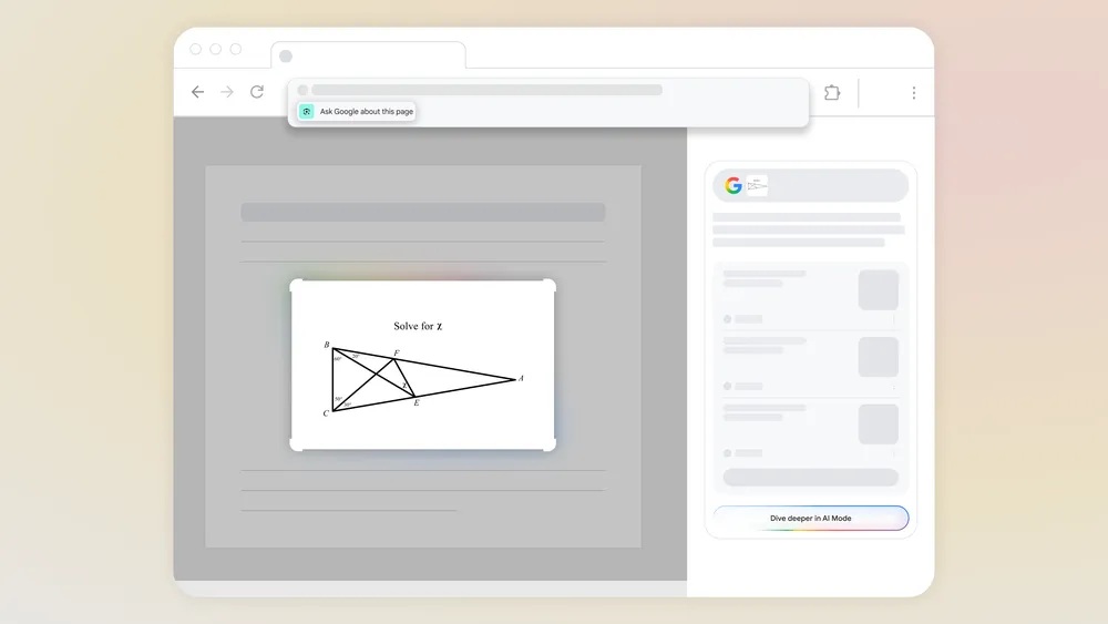 Google AI Mode - Chiedi a Google browser Chrome