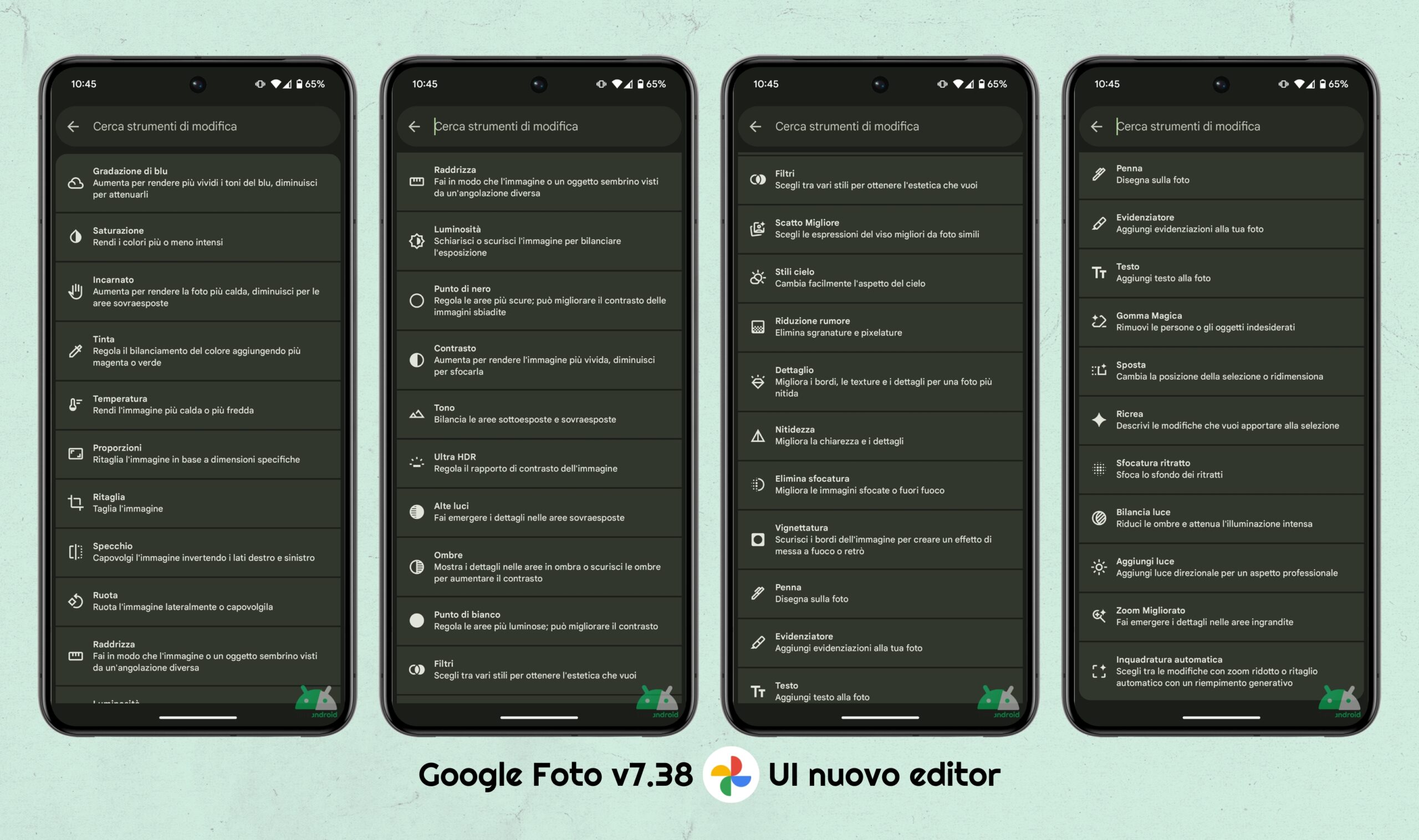 Google Foto v7.38 - UI Nuovo Editor