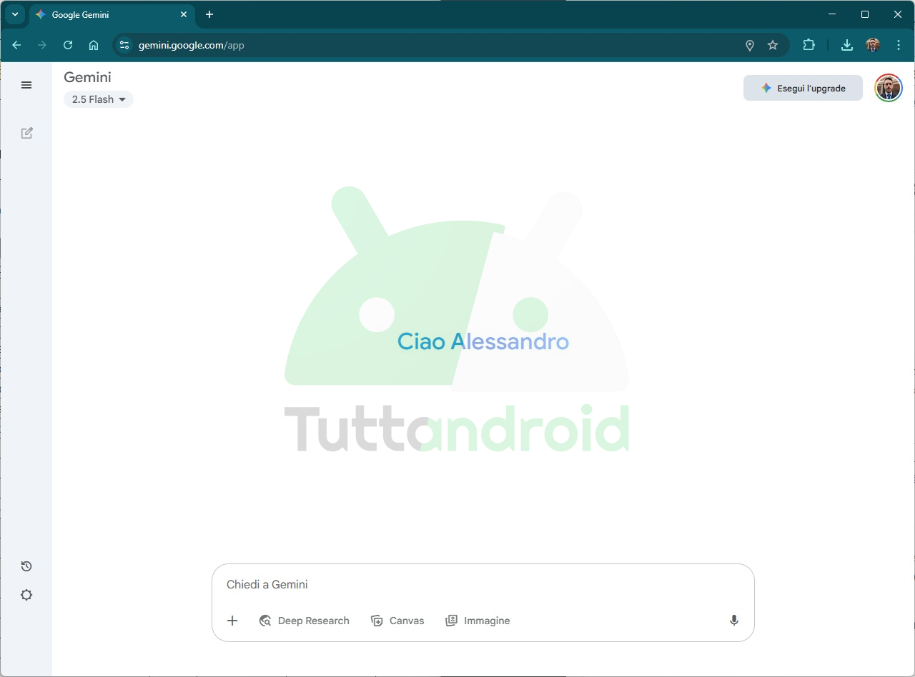 Google Gemini Web - attuale UI