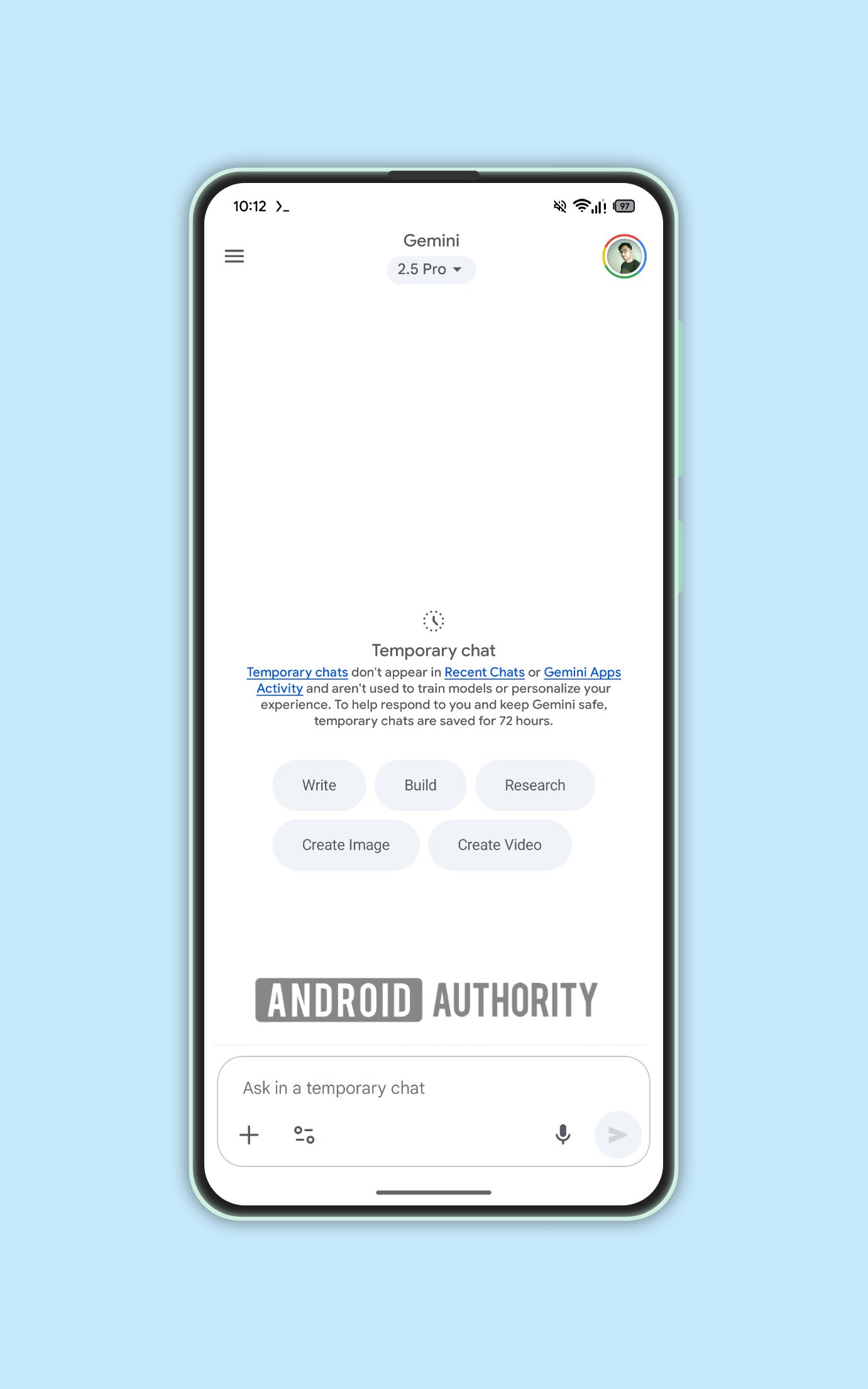 Google Gemini per Android - funzione Chat Temporanea AssembleDebug