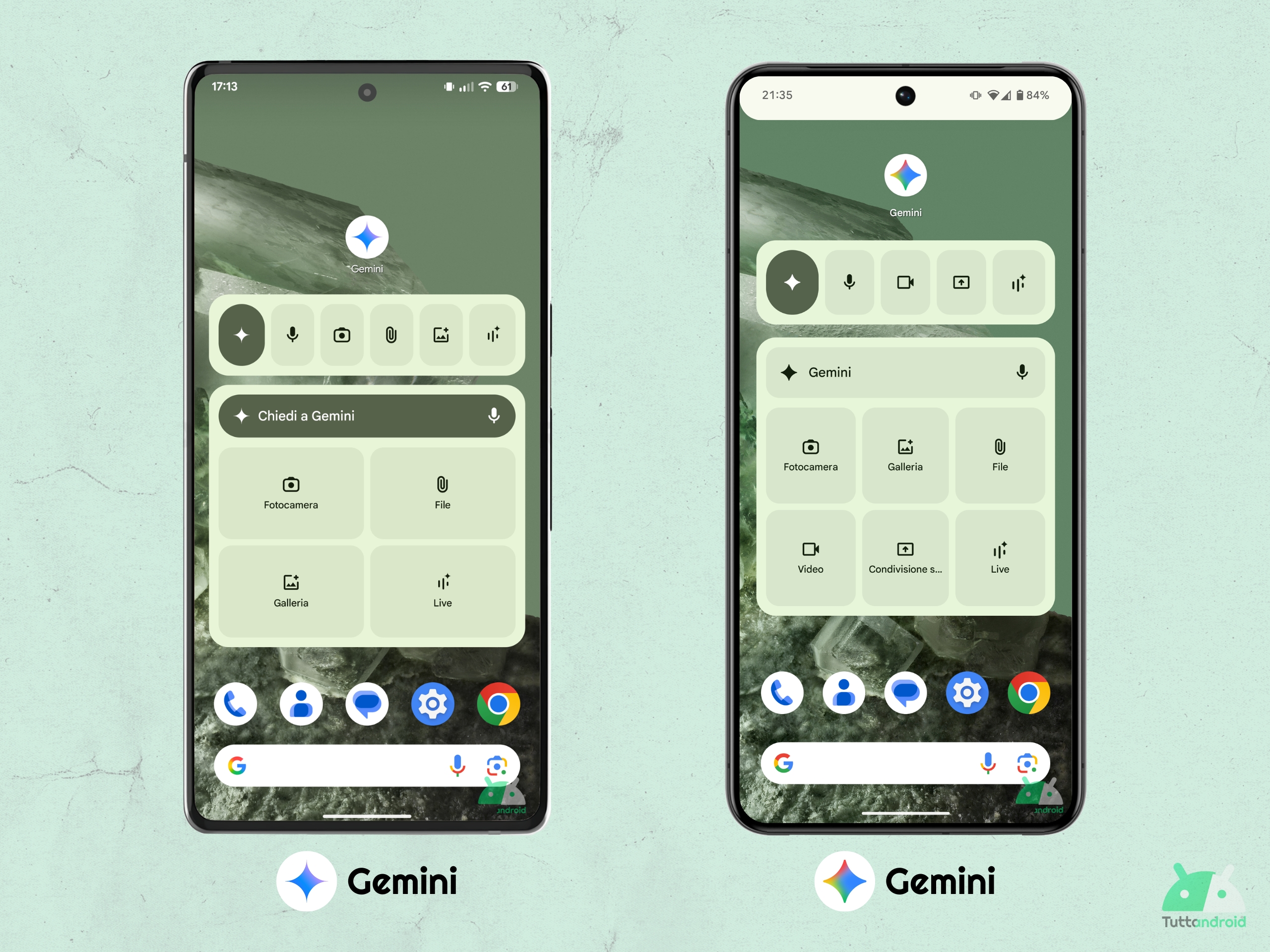 Google Gemini v1.0.776555963 - nuovo widget