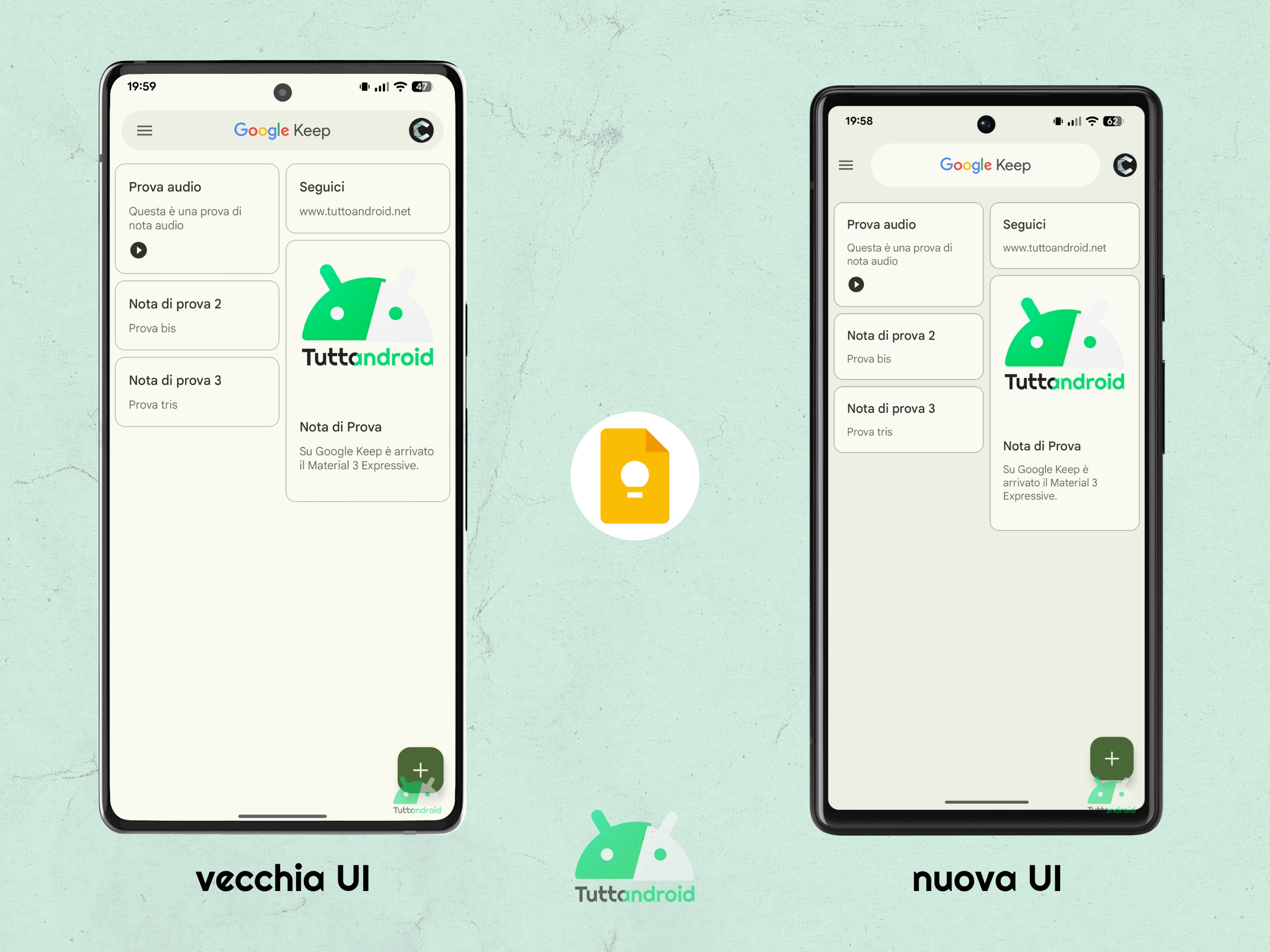 Google Keep - rollout redesign Material 3 Expressive