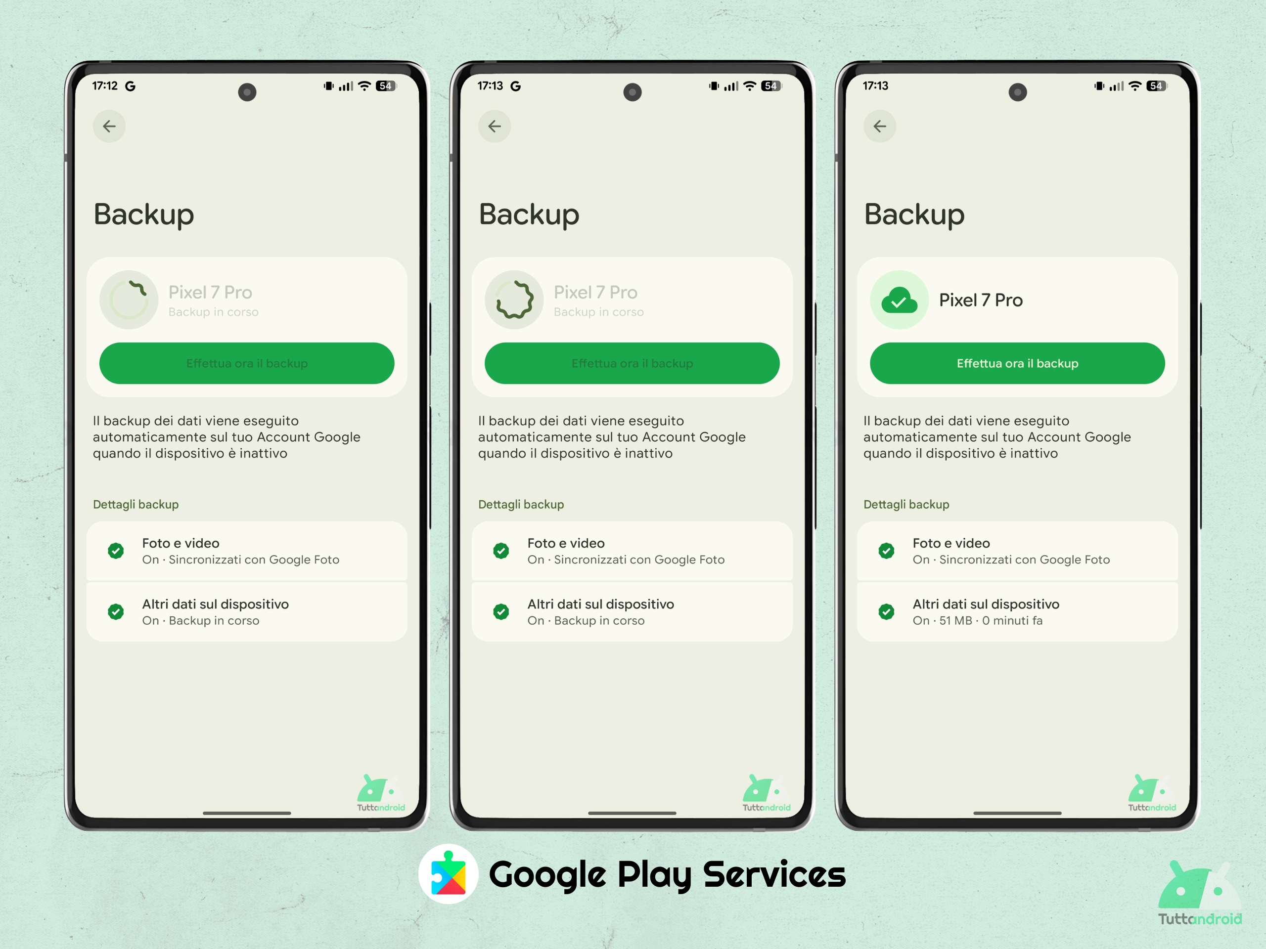 Google Play Services v25.26 (luglio 2025) - nuova UI Backup di Google One