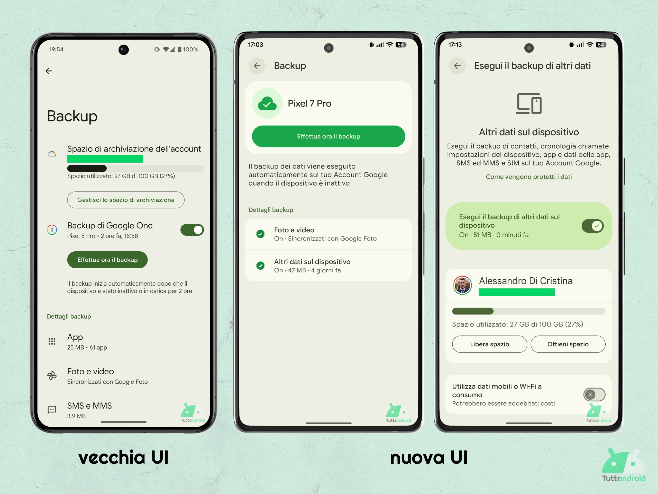 Google Play Services v25.26 (luglio 2025) - nuova UI Backup di Google One