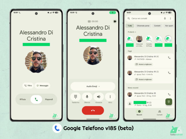 Google Telefono v185 beta - UI con Material 3 Expressive