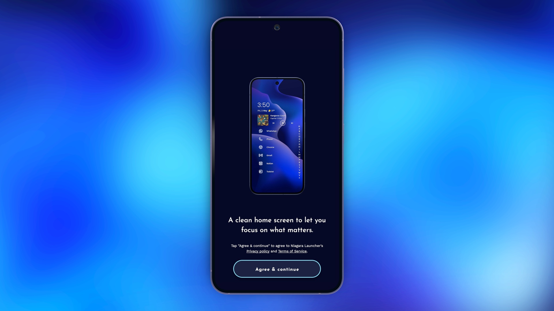 Niagara Launcher - Theming Update (luglio 2025) - Schermata di onboarding