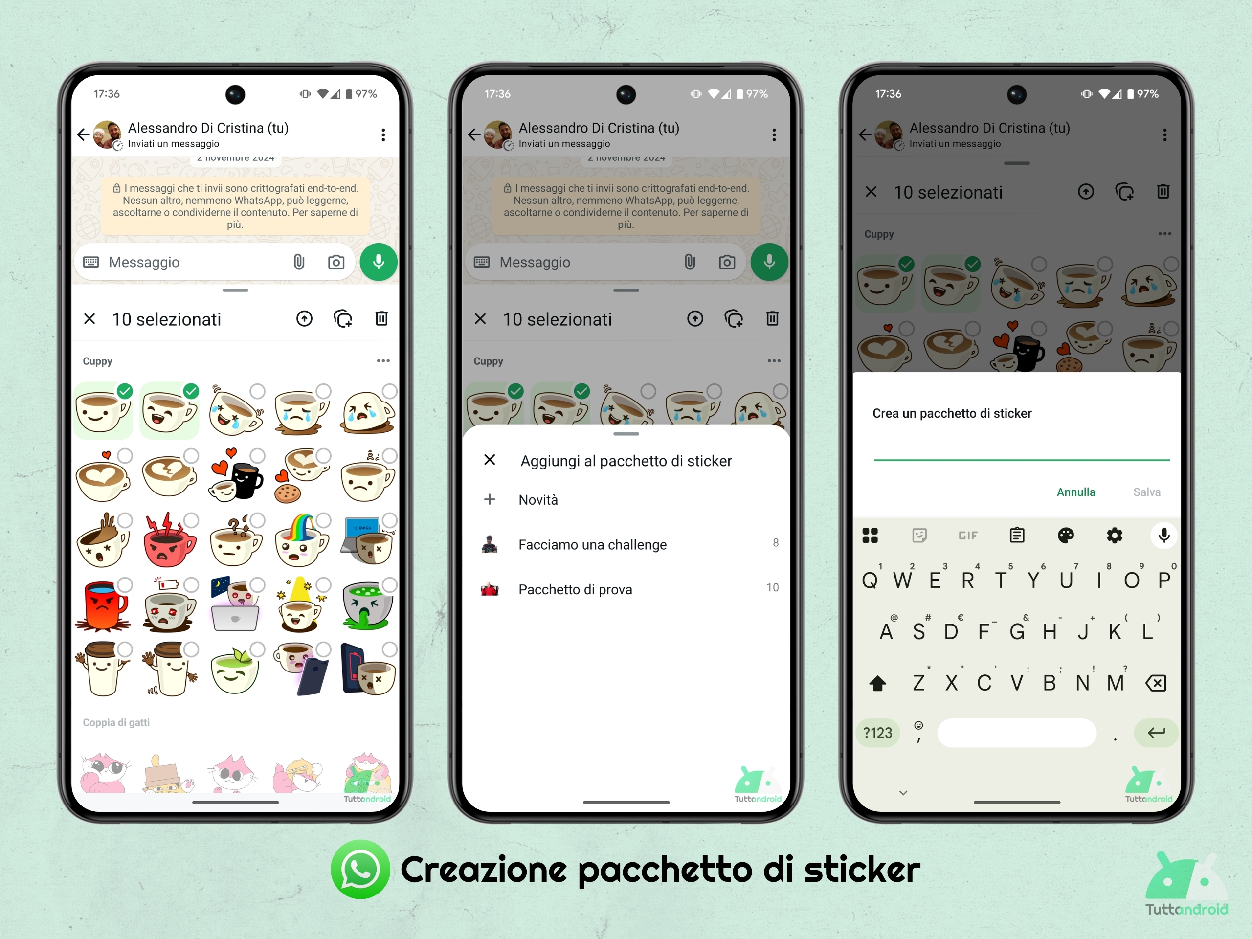 WhatsApp - Creazione pacchetto di sticker