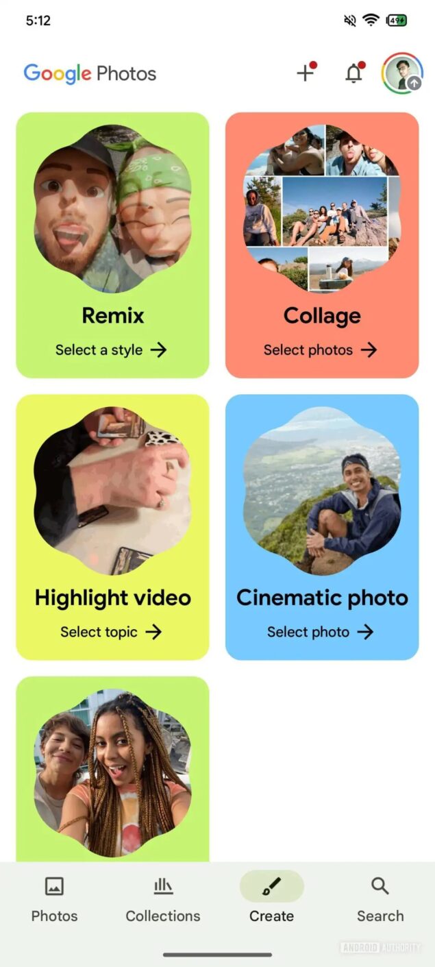 google foto scheda crea