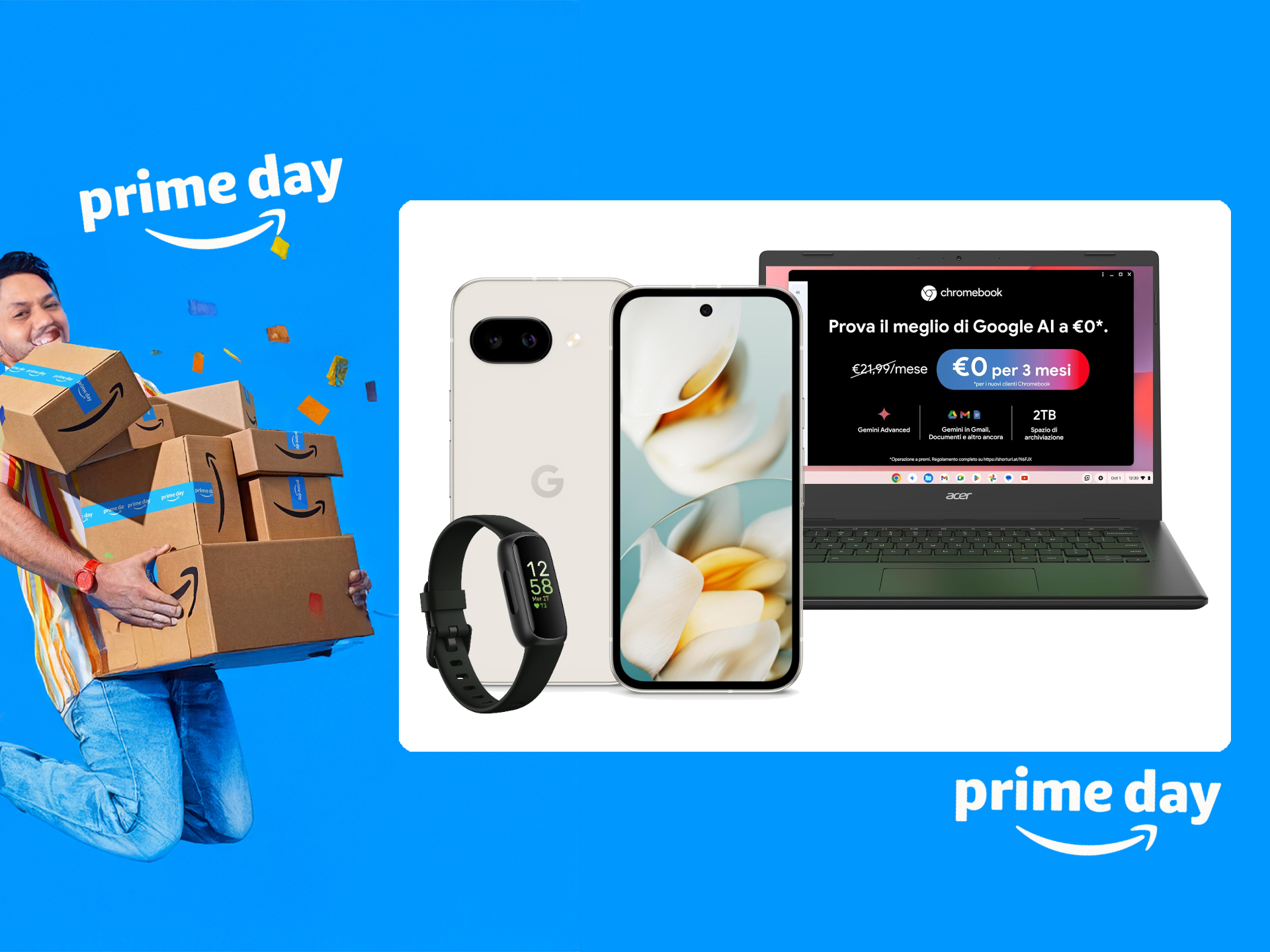 Google Pixel 9A in super offerta Prime Day con doppio regalo: Chromebook e SmartBand Google Pixel 9A in super offerta Prime Day con doppio regalo: Chromebook e SmartBand