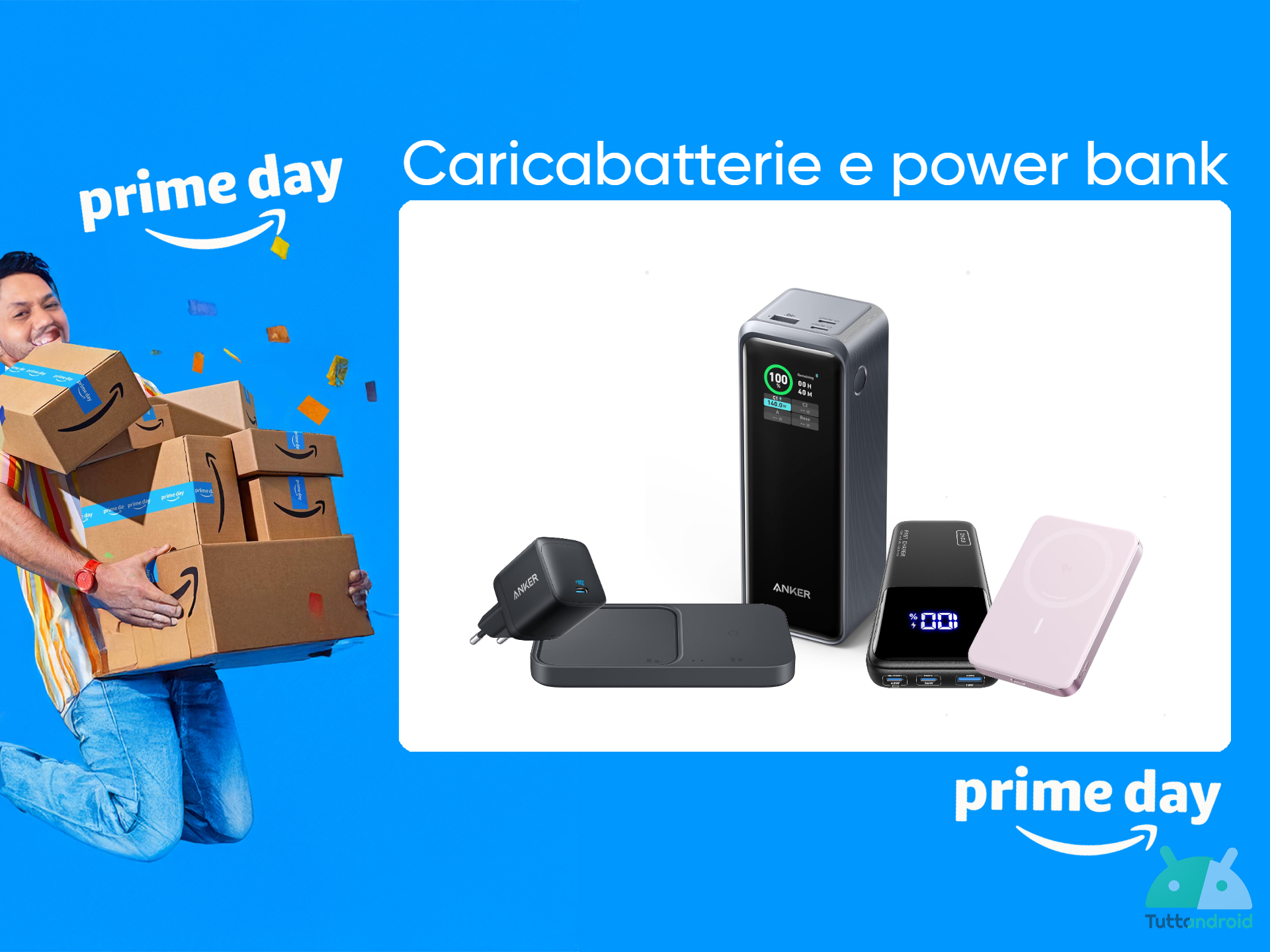 Caricabatterie e power bank a valanga tra le offerte del Prime Day 2025 Caricabatterie e power bank a valanga tra le offerte del Prime Day 2025