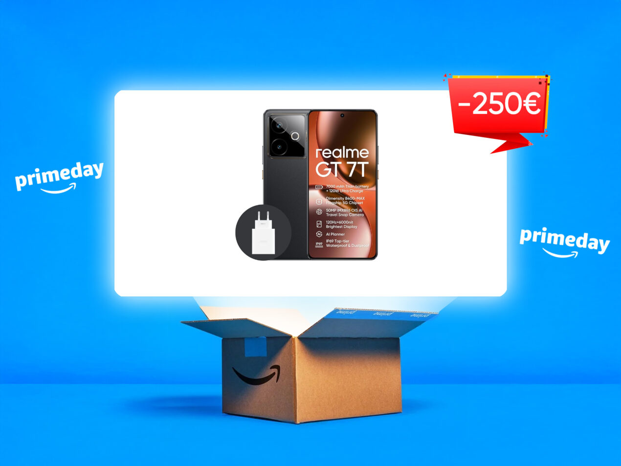 Realme GT 7T è uscito da pochissimo e per il Prime Day è scontato di 250 euro