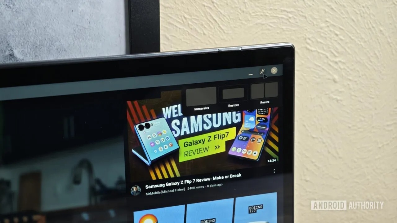samsung dex one ui 8 menù modalità immersiva