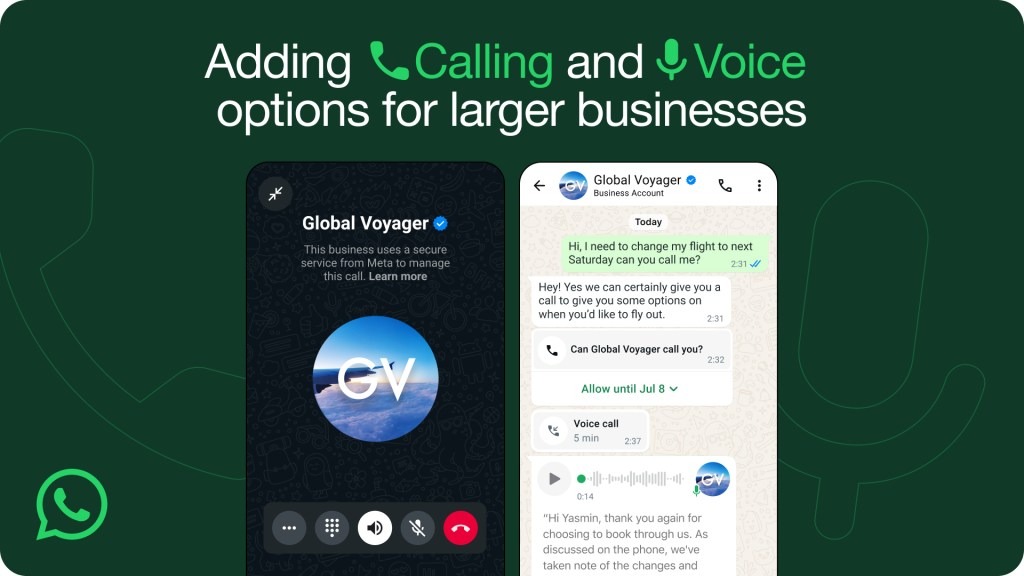whatsapp business chiamate