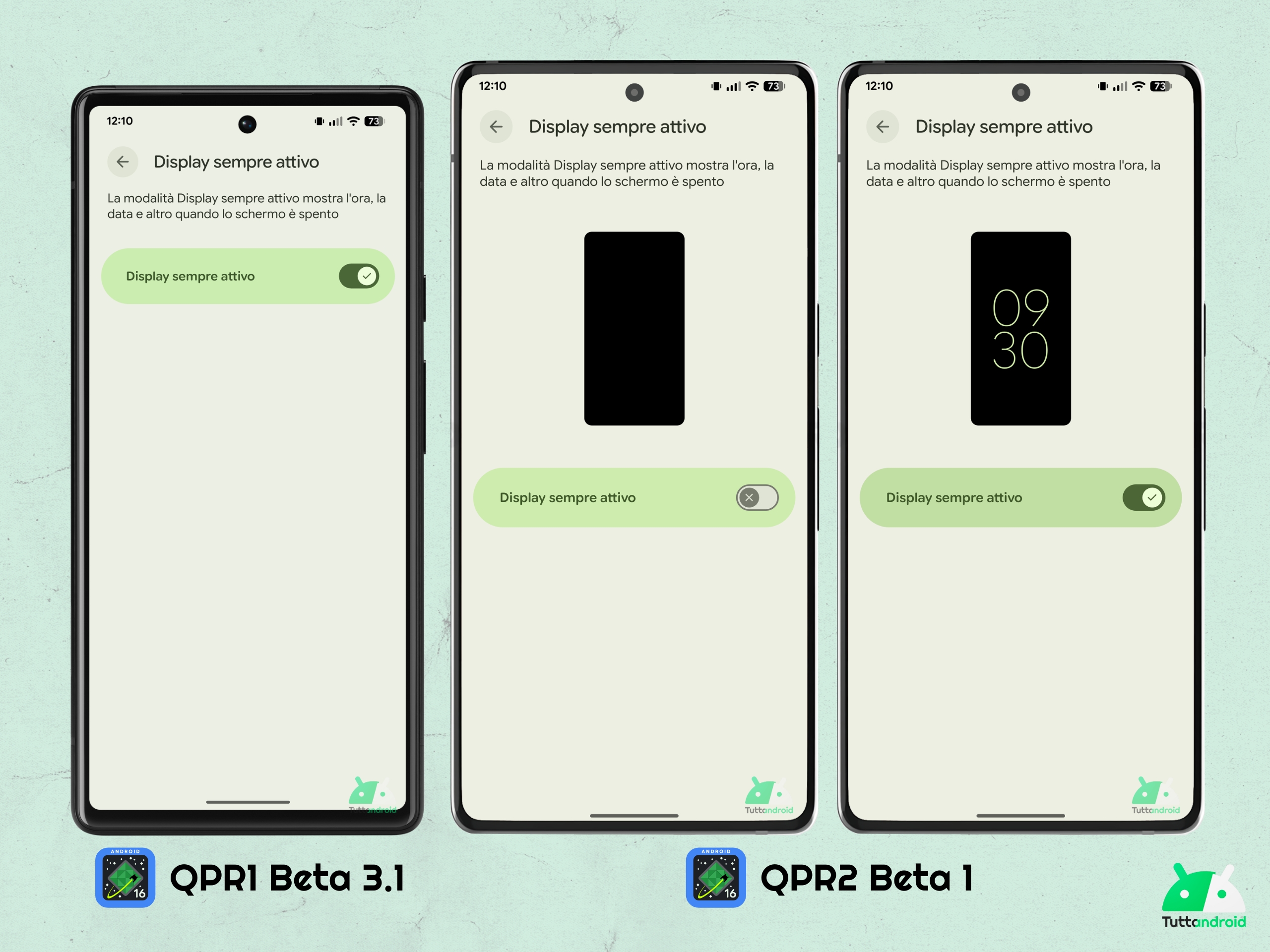 Android 16 QPR2 - Beta 1 - Impostazioni - Display e tocco - Display sempre attivo