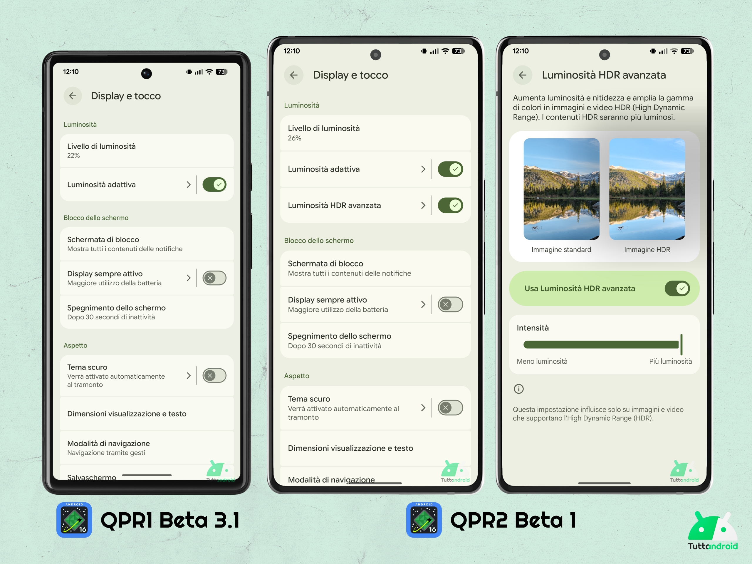 Android 16 QPR2 - Beta 1 - Impostazioni - Display e tocco - Luminosità HDR