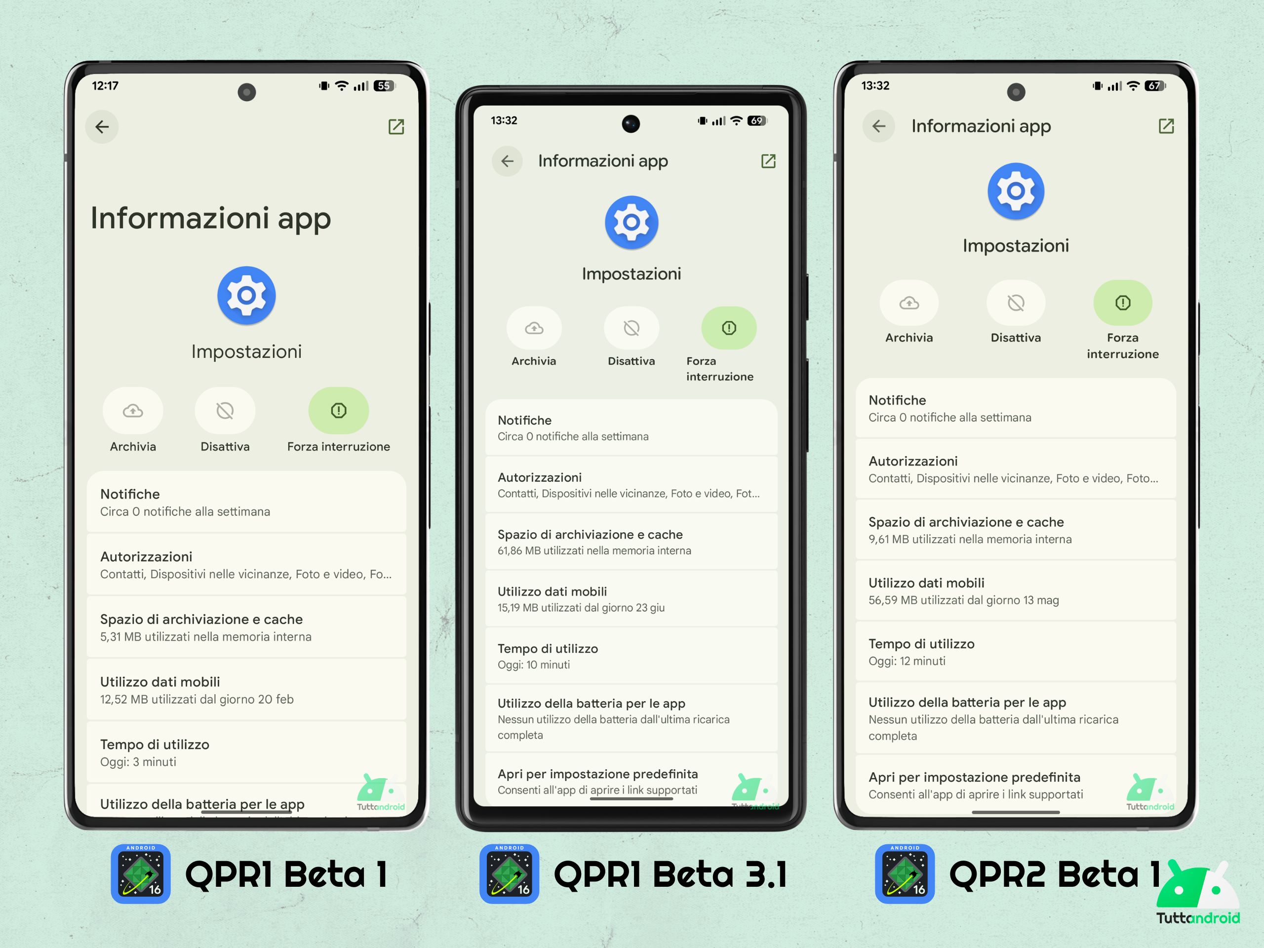 Android 16 QPR2 - Beta 1 - Informazioni app - Forza interruzione centrato