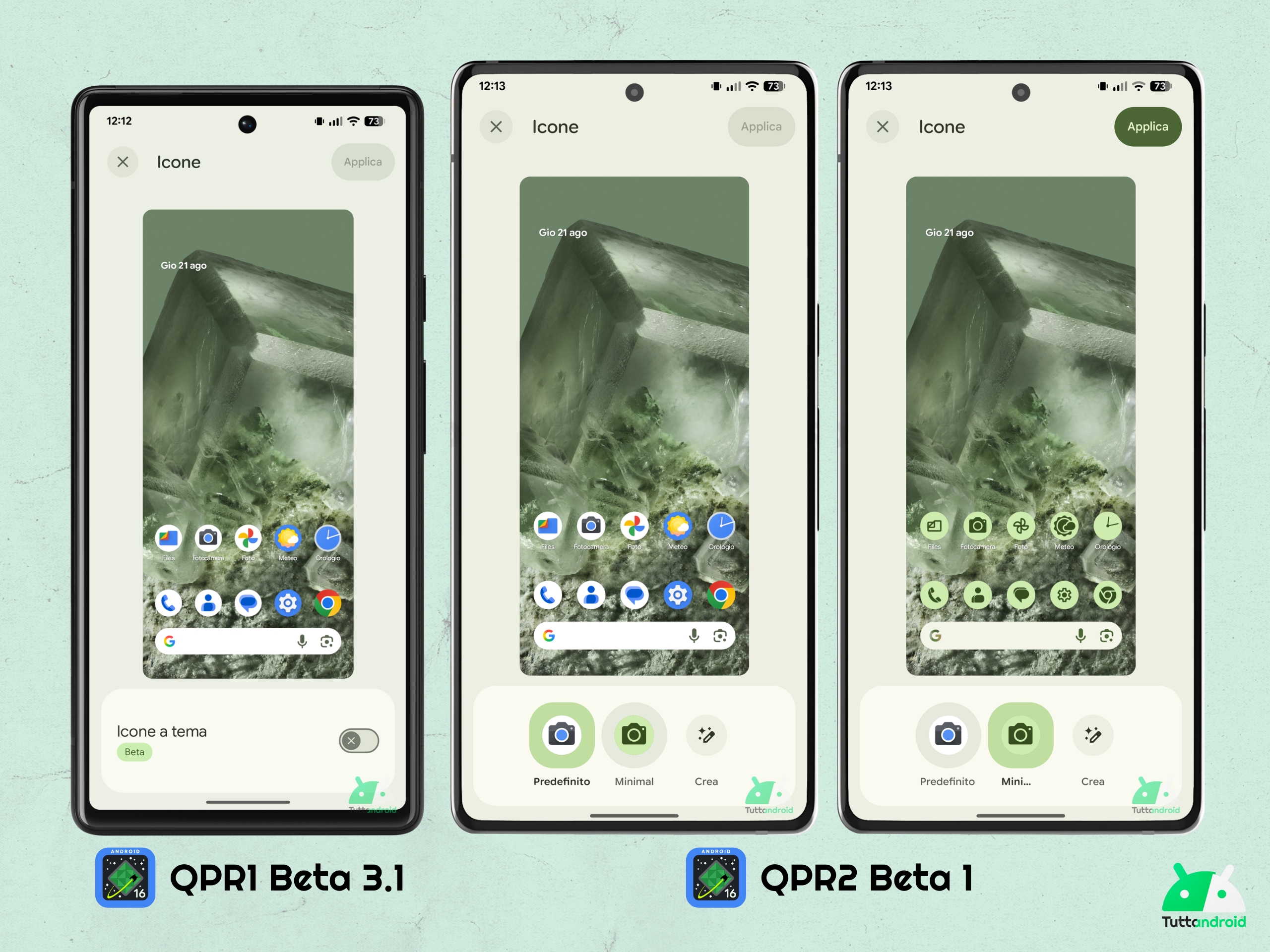 Android 16 QPR2 - Beta 1 - Sfondo e stile - Icone a tema Minimal