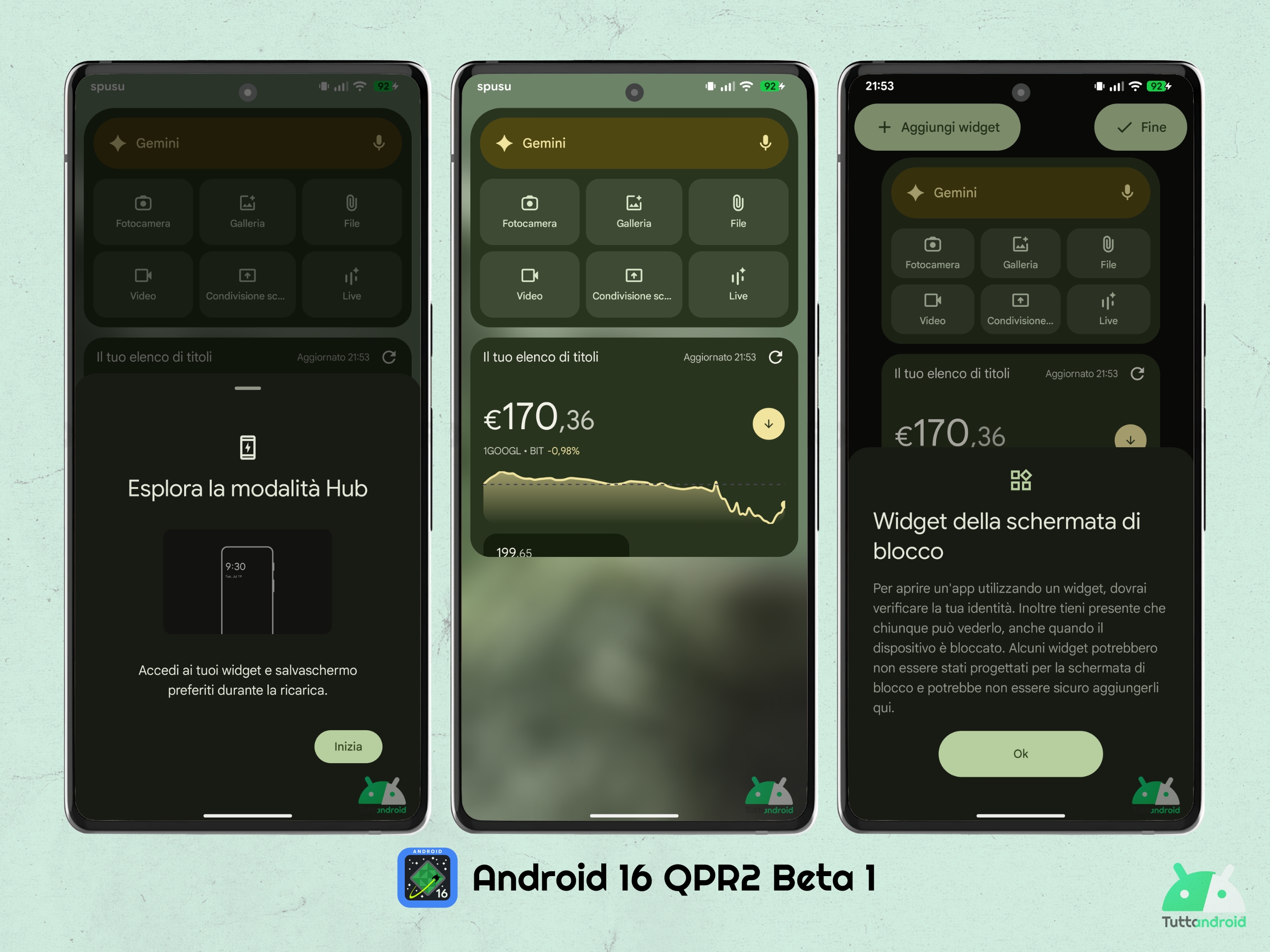 Android 16 QPR2 - Beta 1 - Widget schermata di blocco